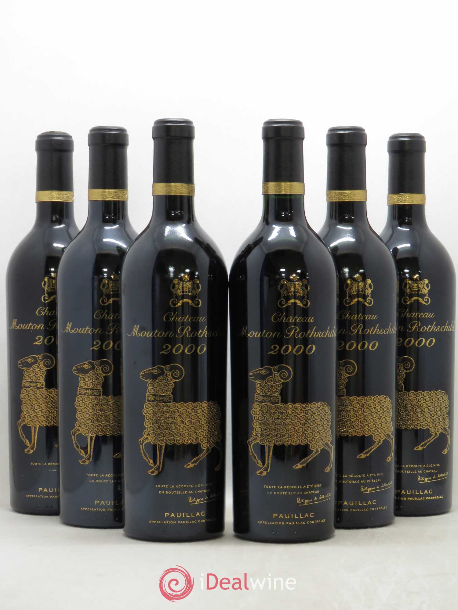 Château Mouton Rothschild 1er Grand Cru Classé 2000 - Lot de 6 bouteilles - 0