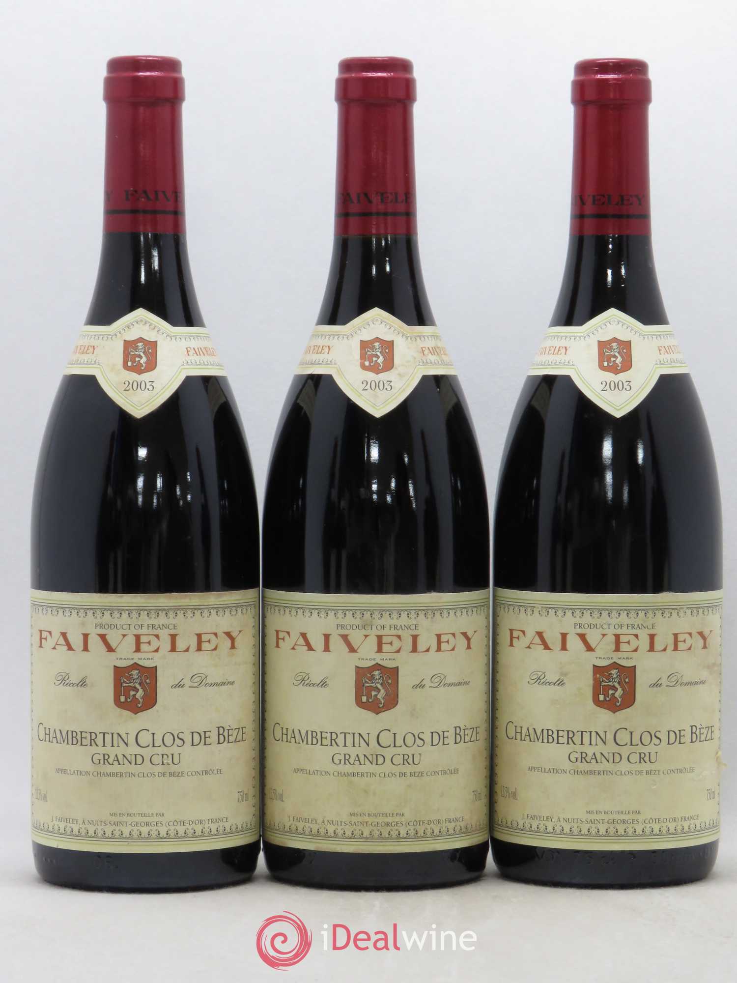 Chambertin Clos de Bèze Grand Cru Faiveley 2003 - Lot de 6 bouteilles - 1