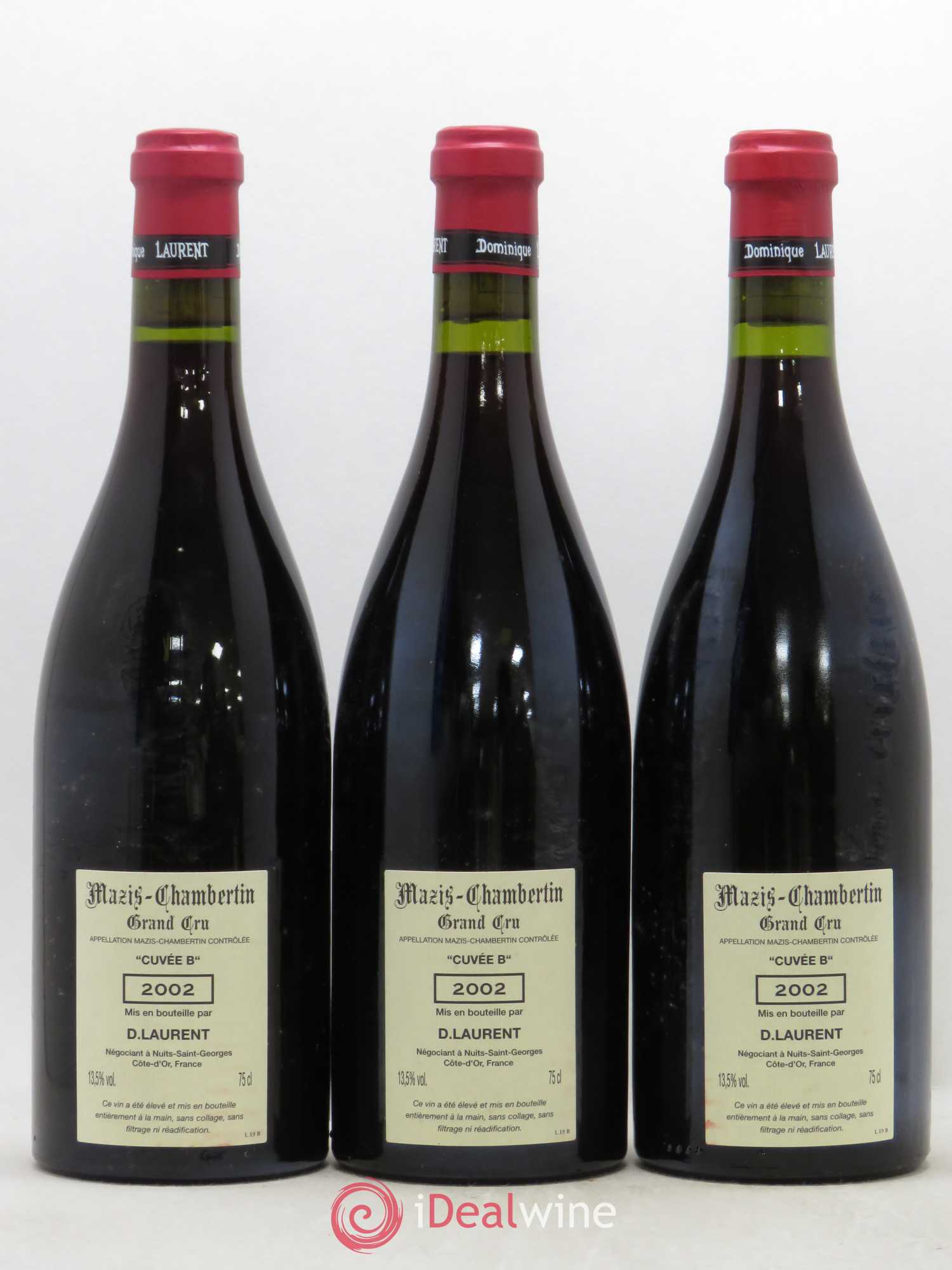 Mazis-Chambertin Grand Cru Dominique Laurent Vieilles vignes cuvée B 2002 - Posten von 3 Flaschen - 1