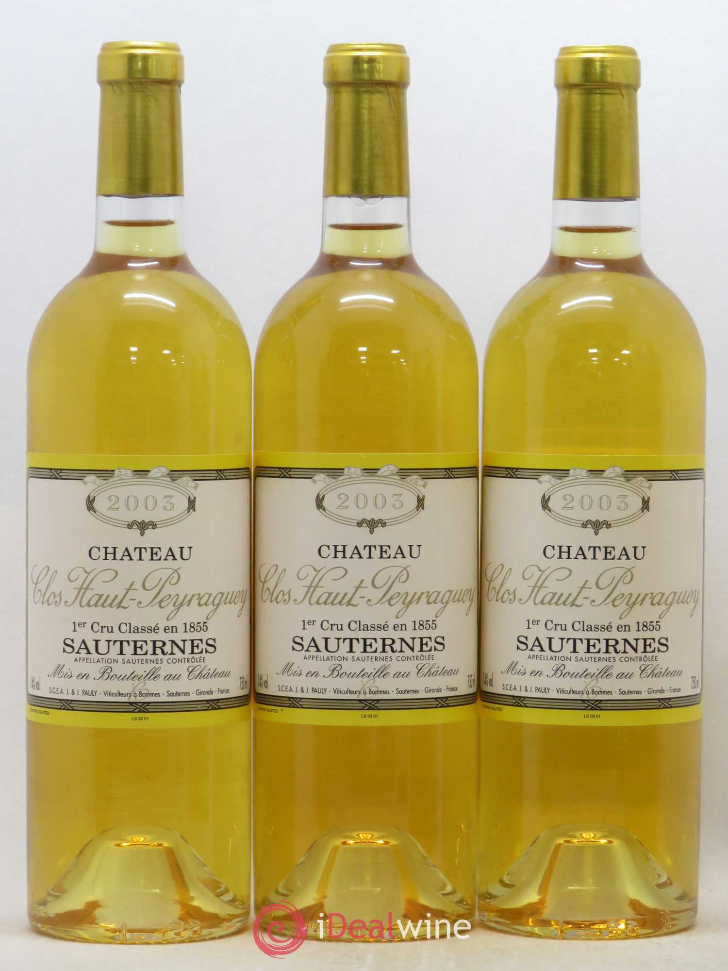 Clos Haut-Peyraguey 1er Grand Cru Classé 2003 - Lotto di 6 bottiglie - 1
