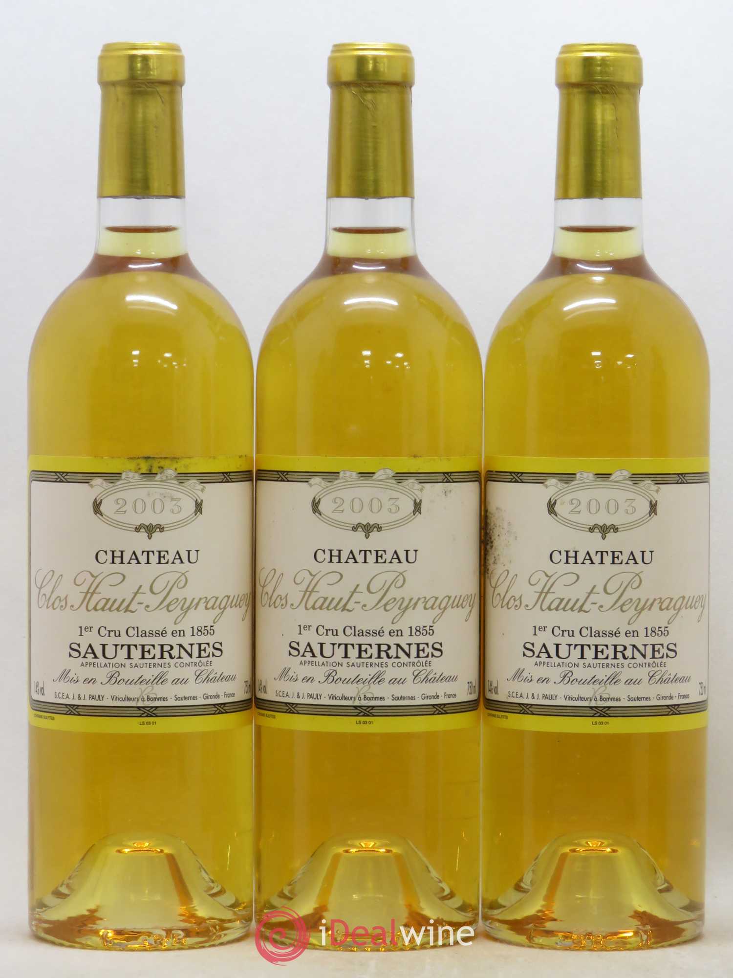 Clos Haut-Peyraguey 1er Grand Cru Classé 2003 - Lotto di 6 bottiglie - 2