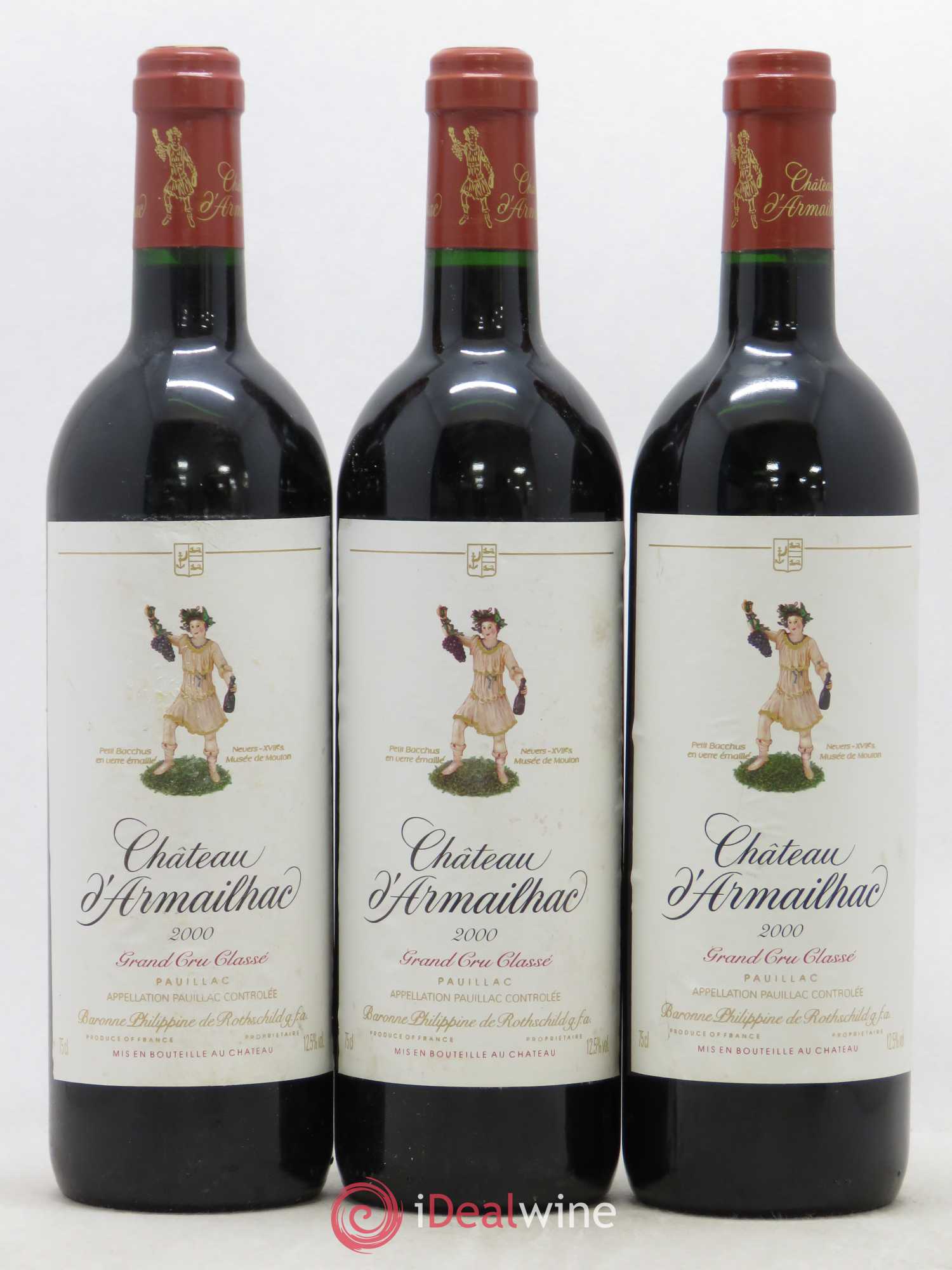 Château d' Armailhac - Mouton Baron(ne) Philippe 5ème Grand Cru Classé 2000 - Lot de 12 bouteilles - 1
