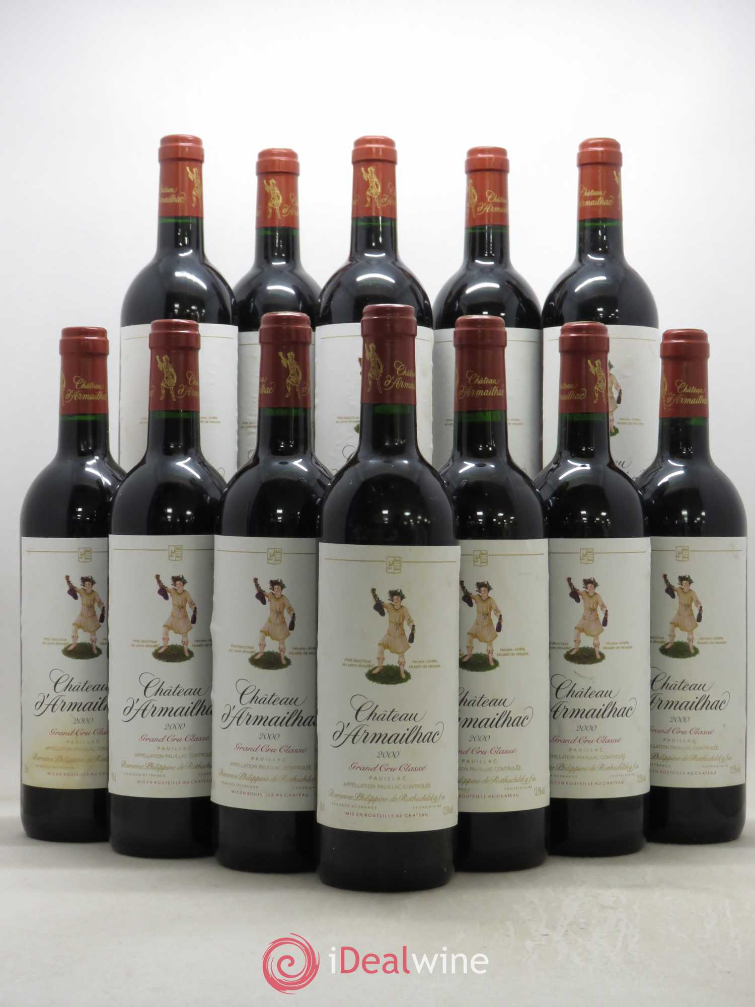 Château d' Armailhac - Mouton Baron(ne) Philippe 5ème Grand Cru Classé 2000 - Lot de 12 bouteilles - 0
