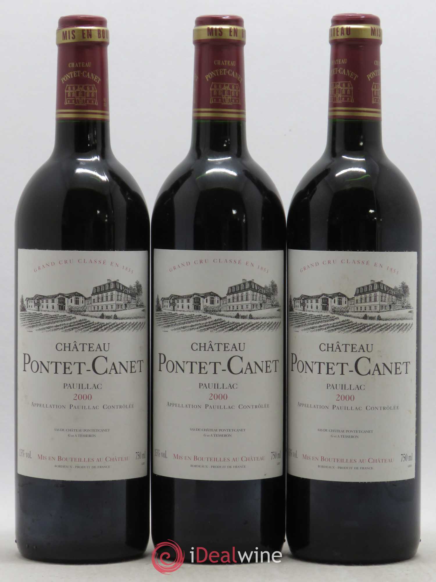 Château Pontet Canet 5ème Grand Cru Classé 2000 - Lot de 12 bouteilles - 1