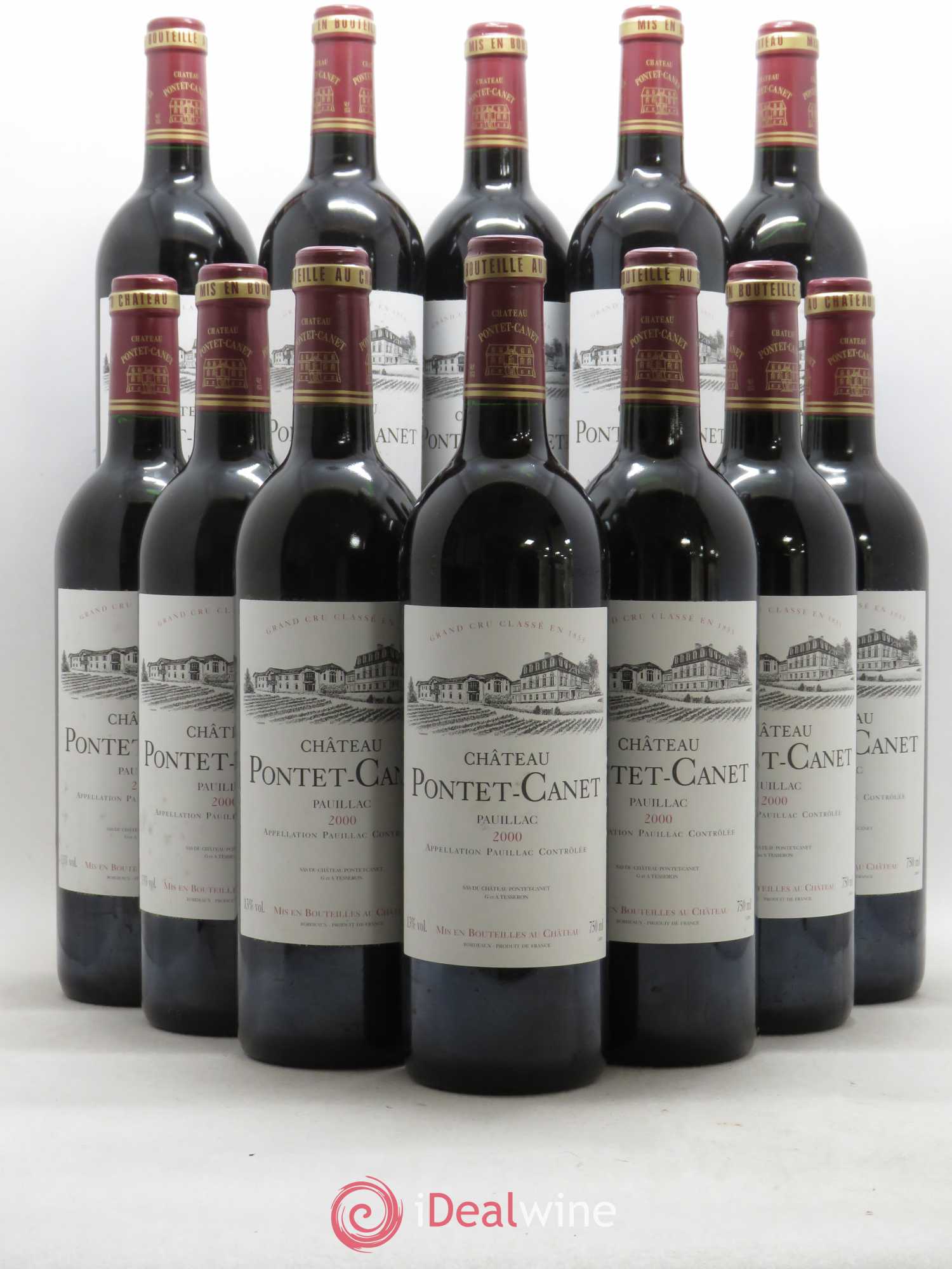 Château Pontet Canet 5ème Grand Cru Classé 2000 - Lot de 12 bouteilles - 0