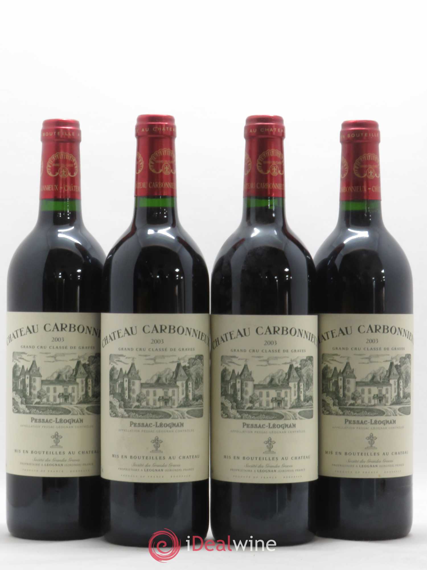 Château Carbonnieux Cru Classé de Graves 2003 - Lot de 4 bouteilles - 0