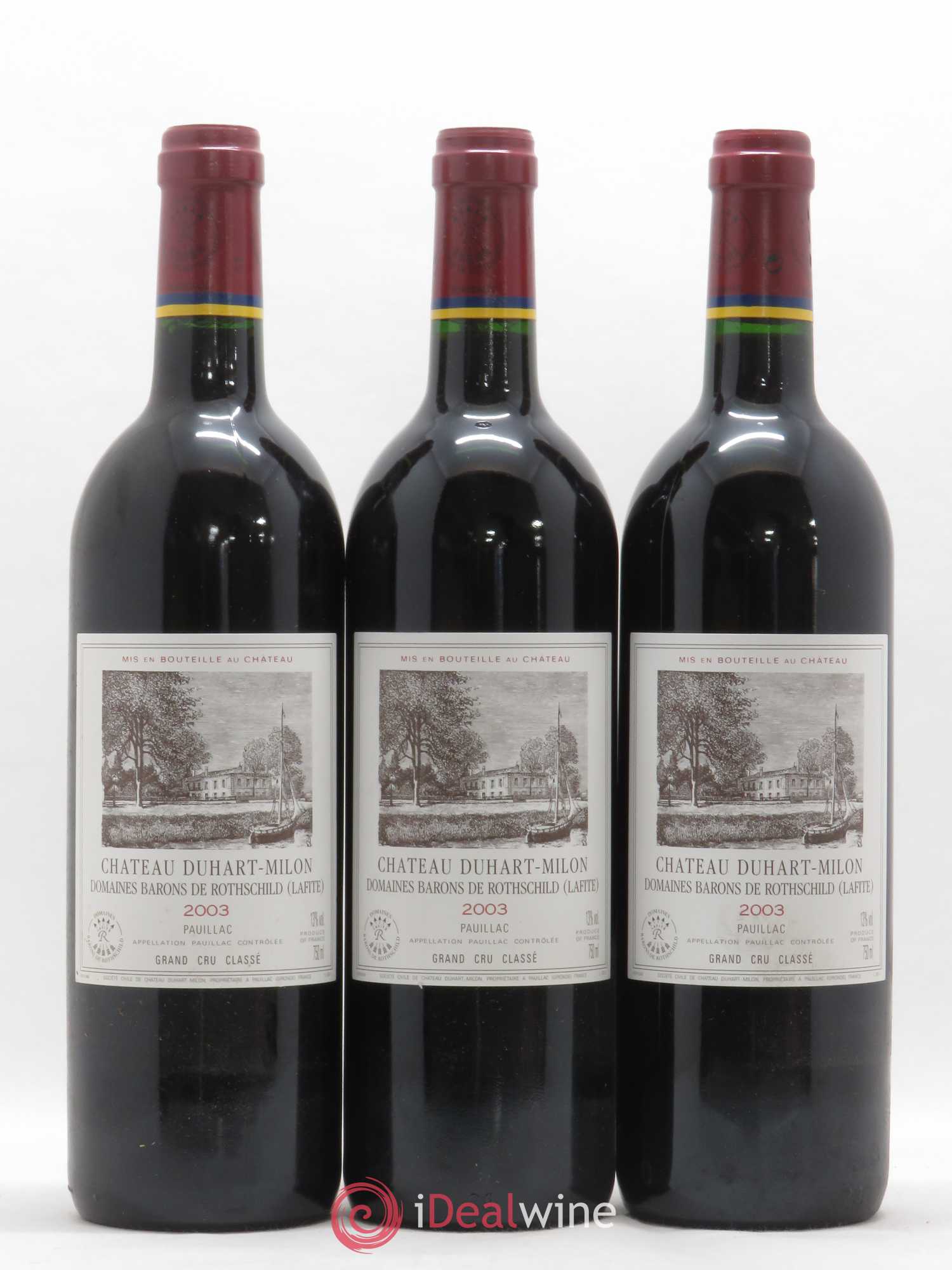 Château Duhart-Milon 4ème Grand Cru Classé 2003 - Lot de 3 bouteilles - 0