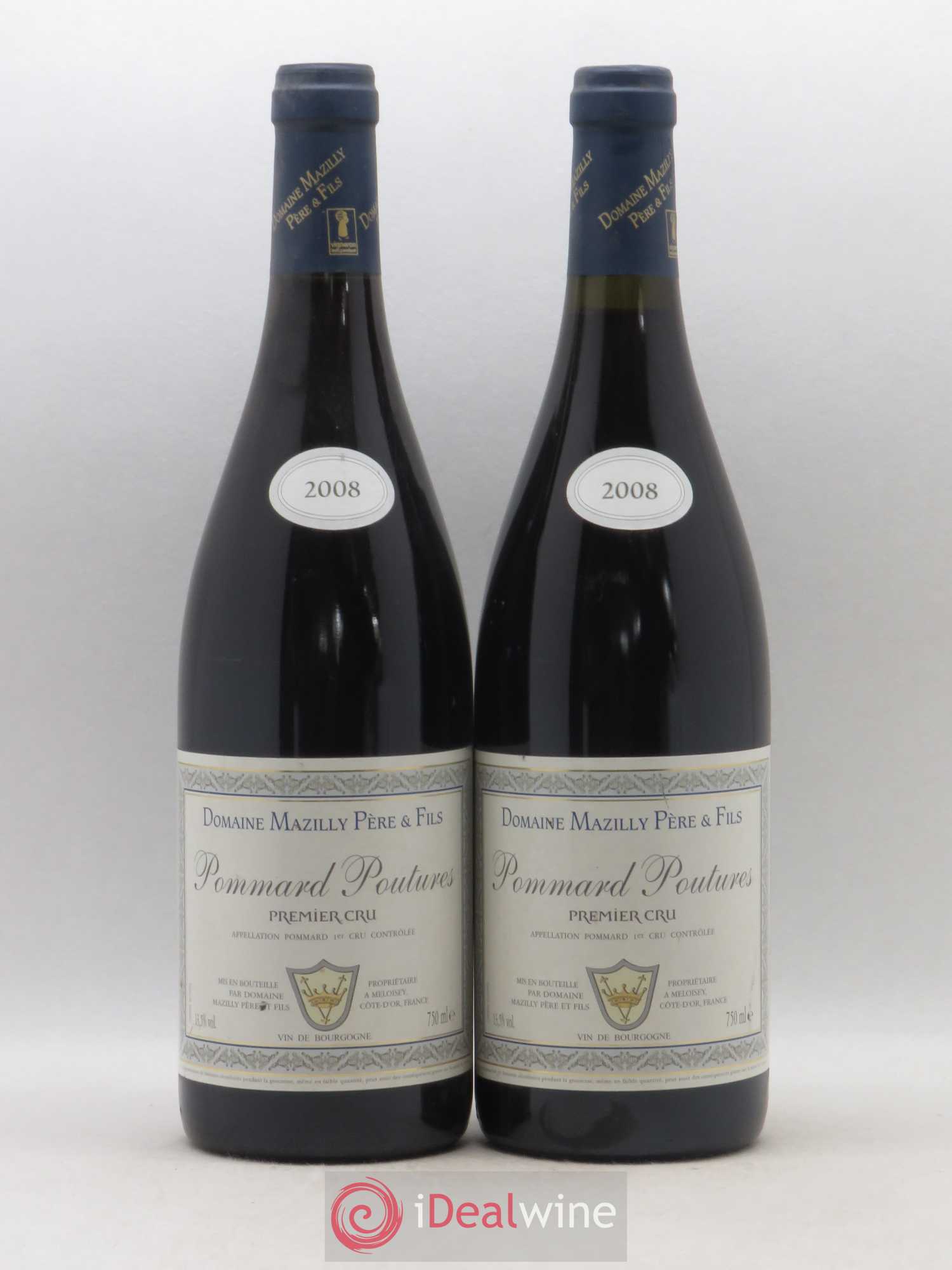 Pommard 1er Cru Poutures Mazilly Père et Fils 2008 - Posten von 2 Flaschen - 0