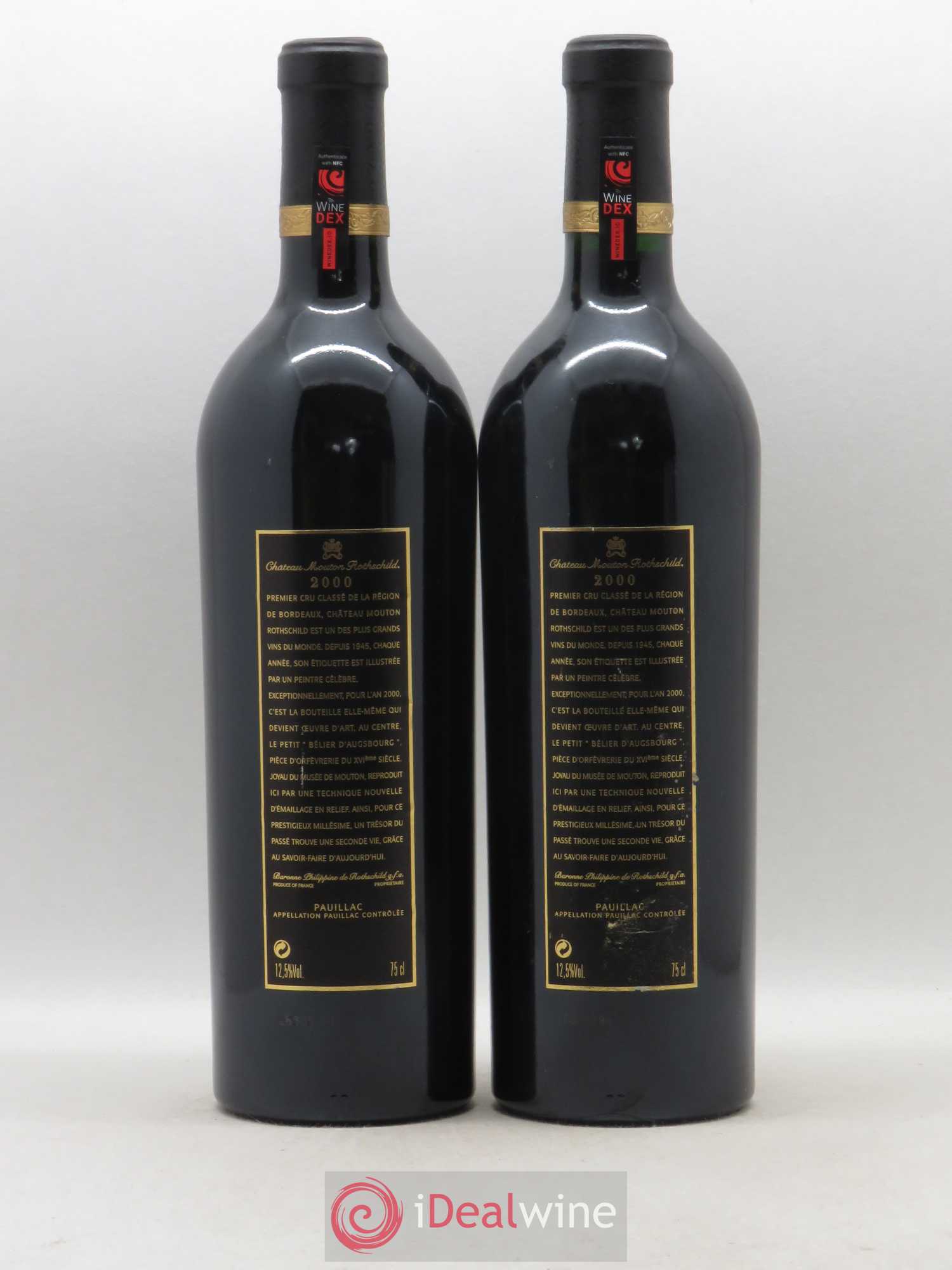 Château Mouton Rothschild 1er Grand Cru Classé 2000 - Lot de 2 bouteilles - 1