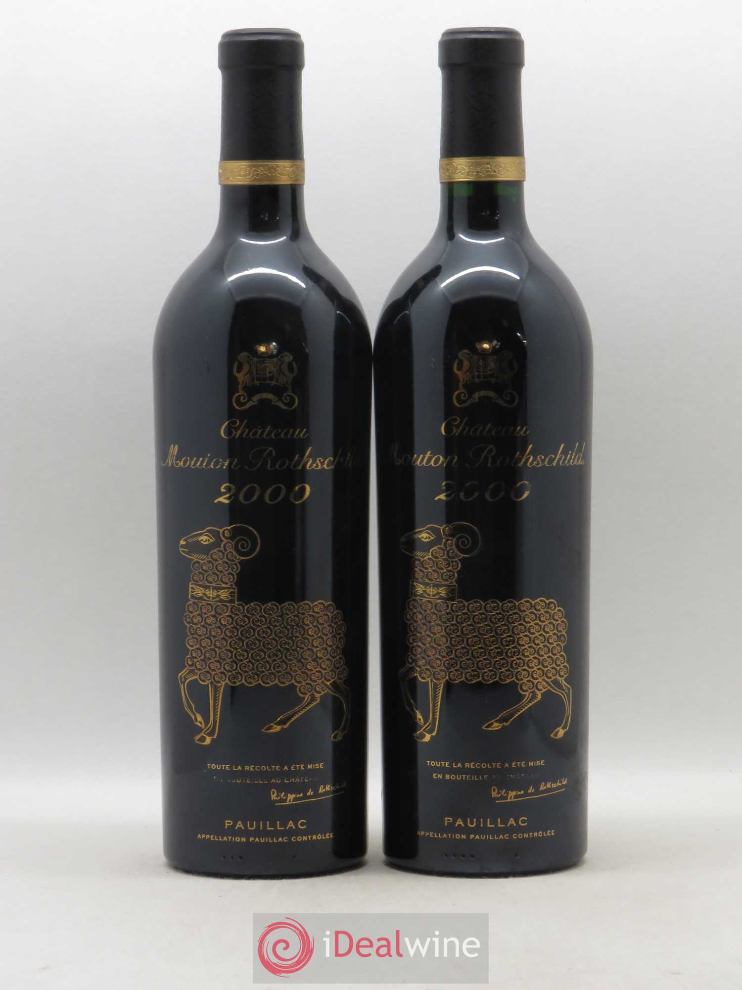 Château Mouton Rothschild 1er Grand Cru Classé 2000 - Lot de 2 bouteilles - 0