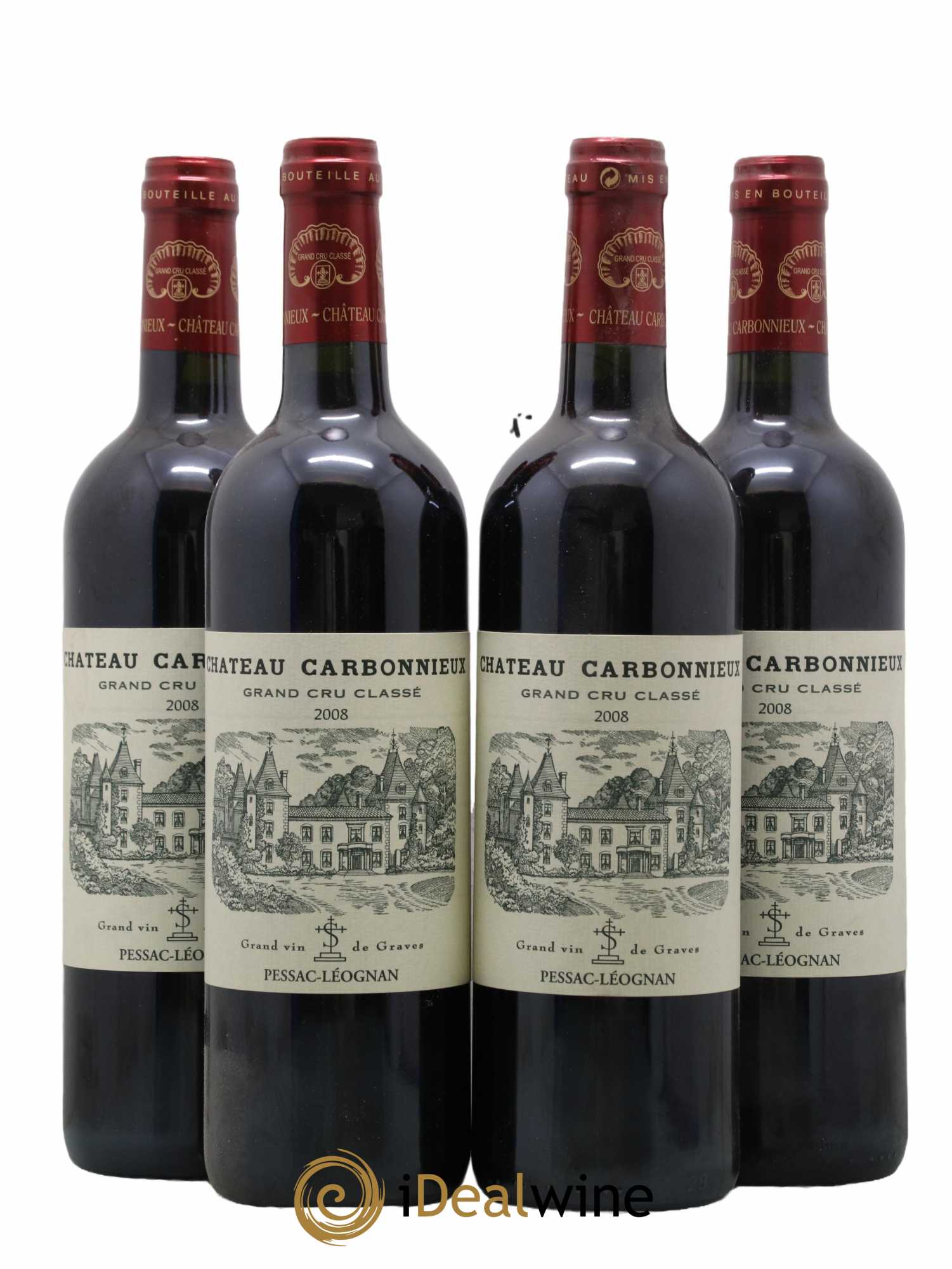 Château Carbonnieux Cru Classé de Graves 2008 - Lot de 4 bouteilles - 0