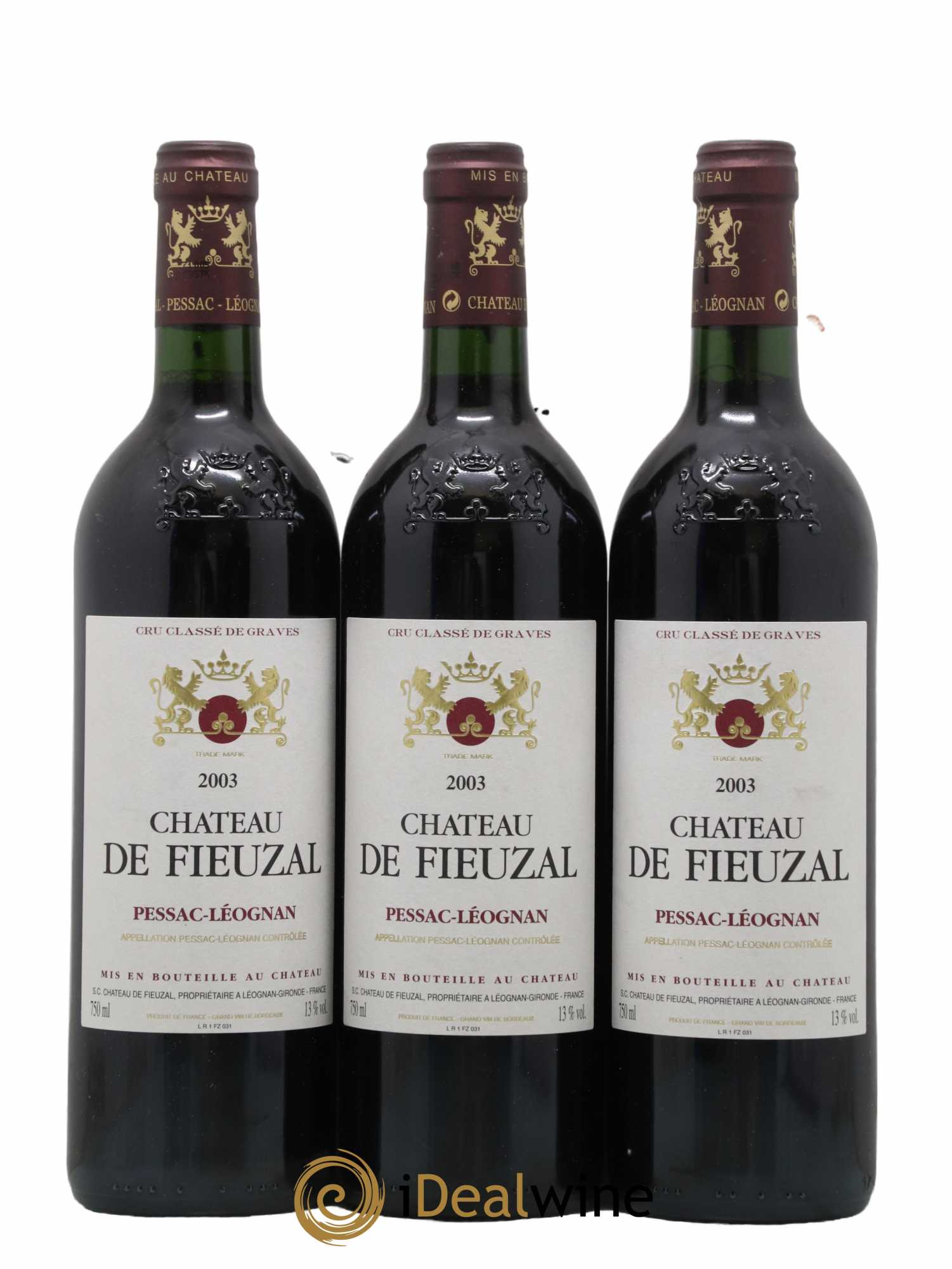 Château de Fieuzal Cru Classé de Graves 2003 - Lot de 3 bouteilles - 0