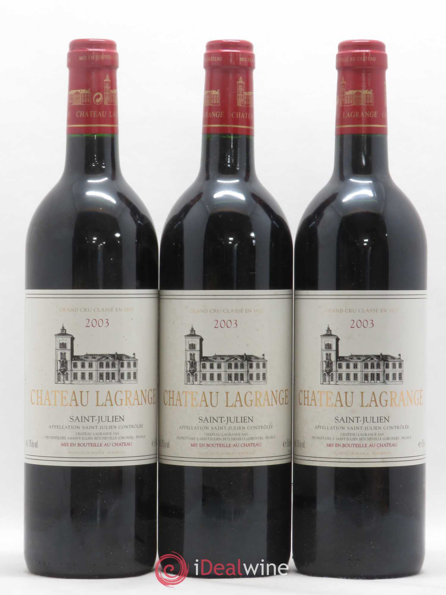 Château Lagrange 3ème Grand Cru Classé 2003 - Lot de 3 bouteilles - 0