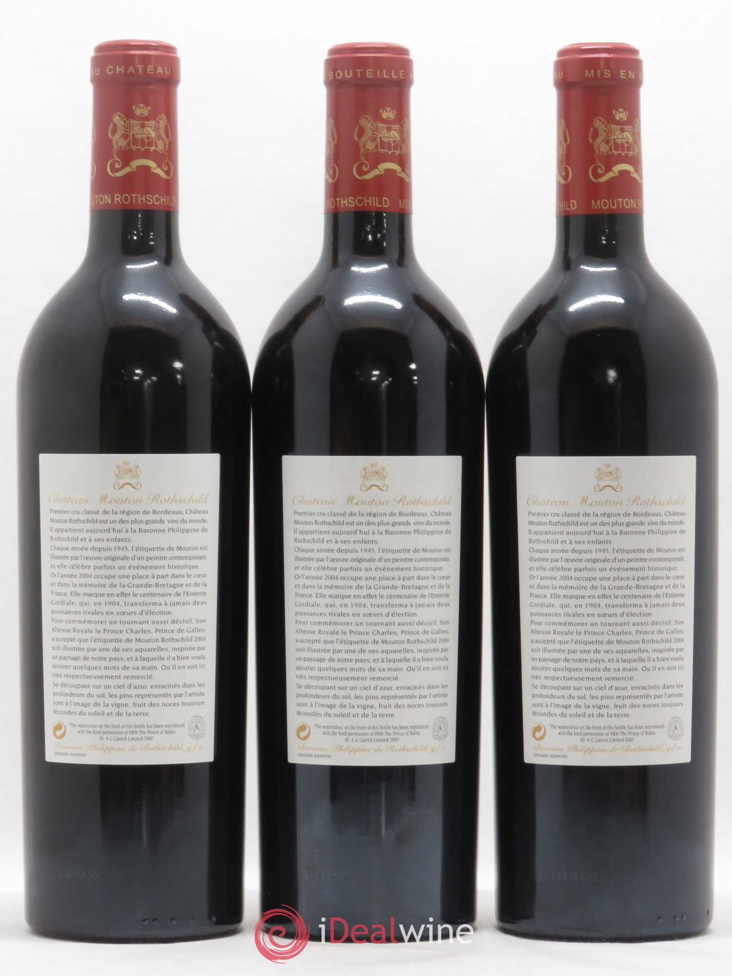 Château Mouton Rothschild 1er Grand Cru Classé 2004 - Lot de 3 bouteilles - 1