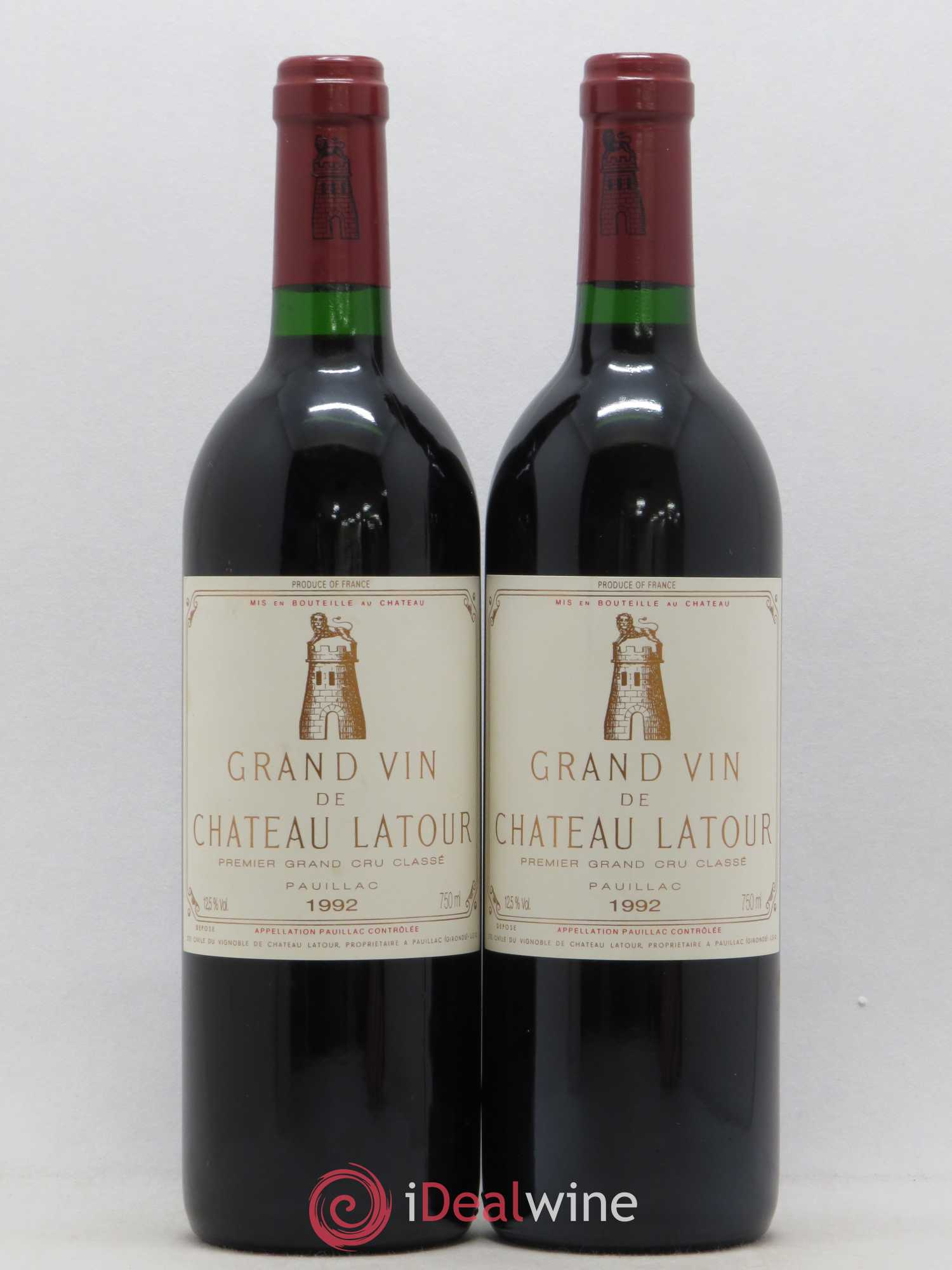 Château Latour 1er Grand Cru Classé 1992 - Lot de 2 bouteilles - 0