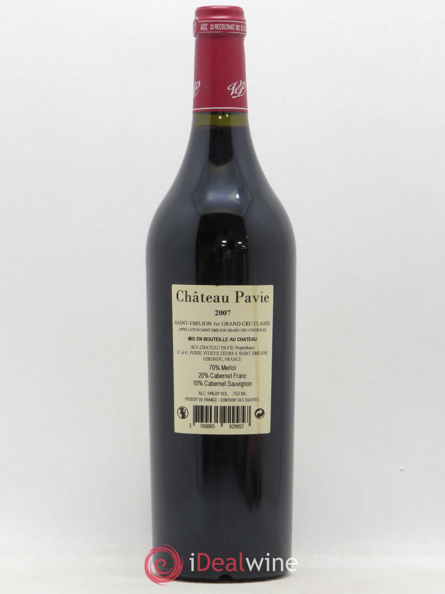 Château Pavie 1er Grand Cru Classé A 2007 - Lot de 1 bouteille - 1