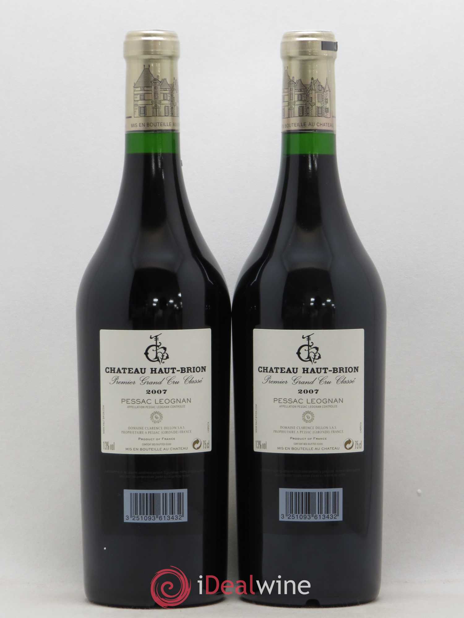 Château Haut Brion 1er Grand Cru Classé 2007 - Lot de 2 bouteilles - 1