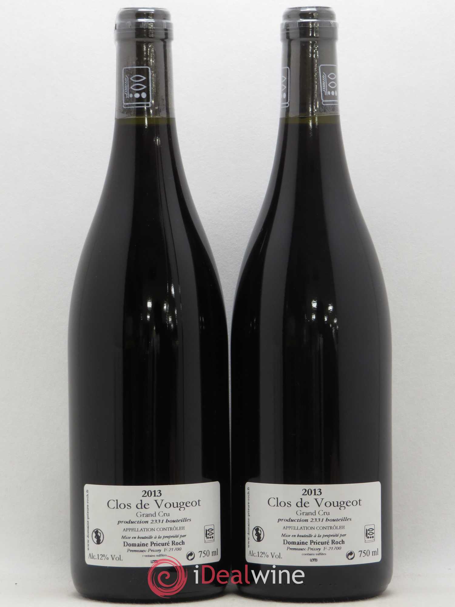 Clos de Vougeot Grand Cru Prieuré Roch 2013 - Lot de 2 bouteilles - 1