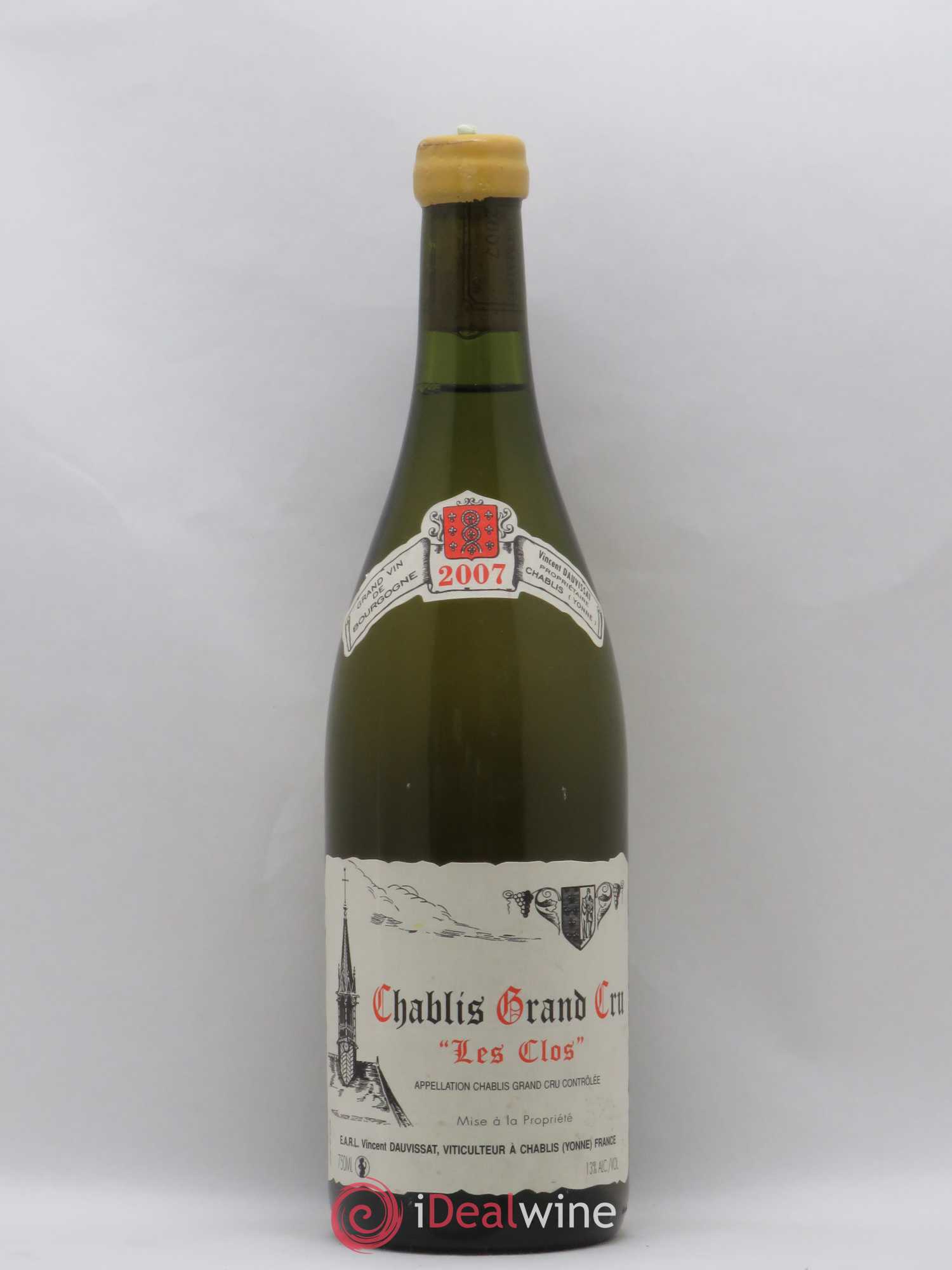 Chablis Grand Cru Les Clos Vincent Dauvissat (Domaine) 2007 - Lot de 1 bouteille - 0