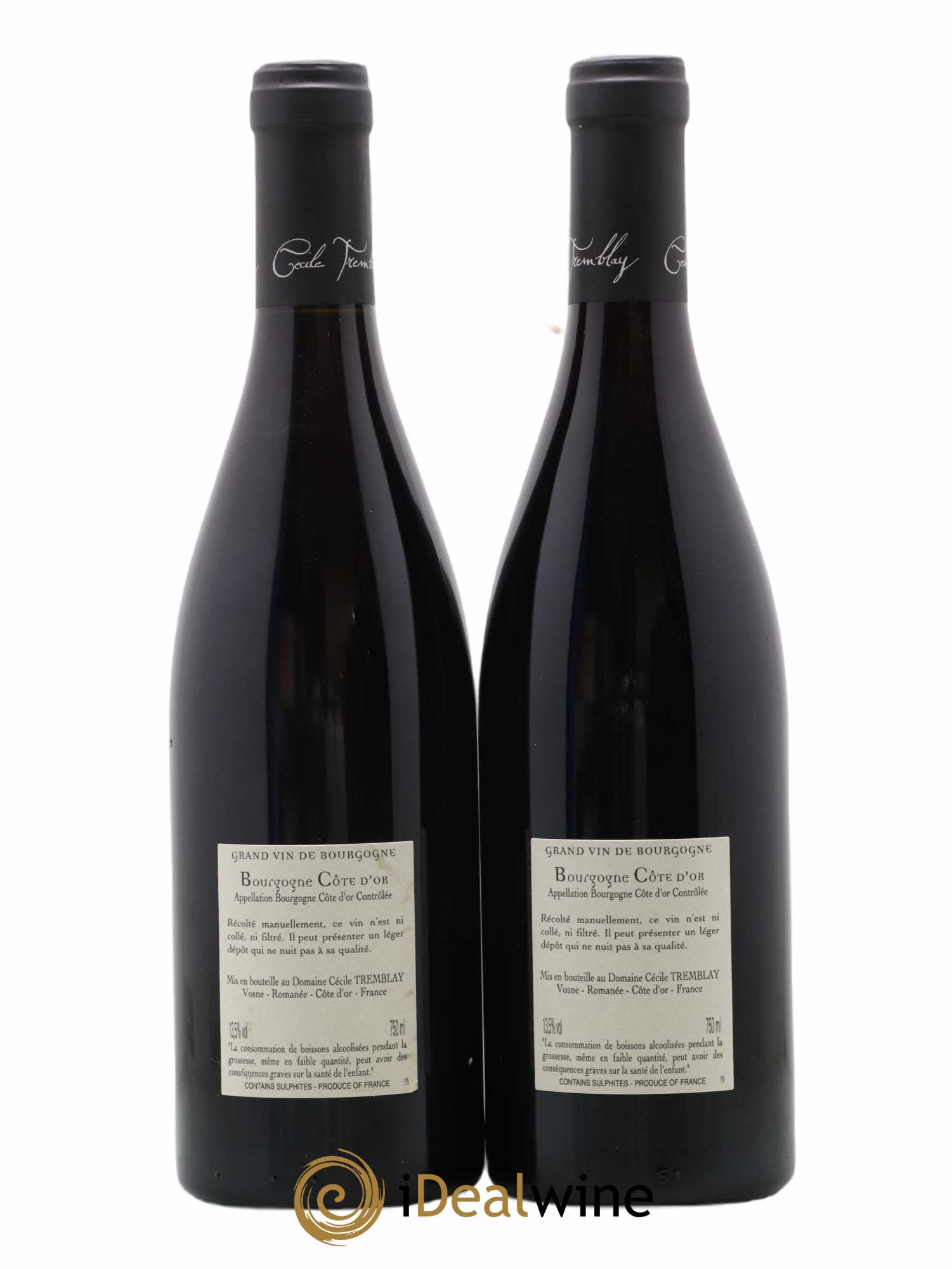 Bourgogne Côte-d'Or Cécile Tremblay 2018 - Lot de 2 bouteilles - 1