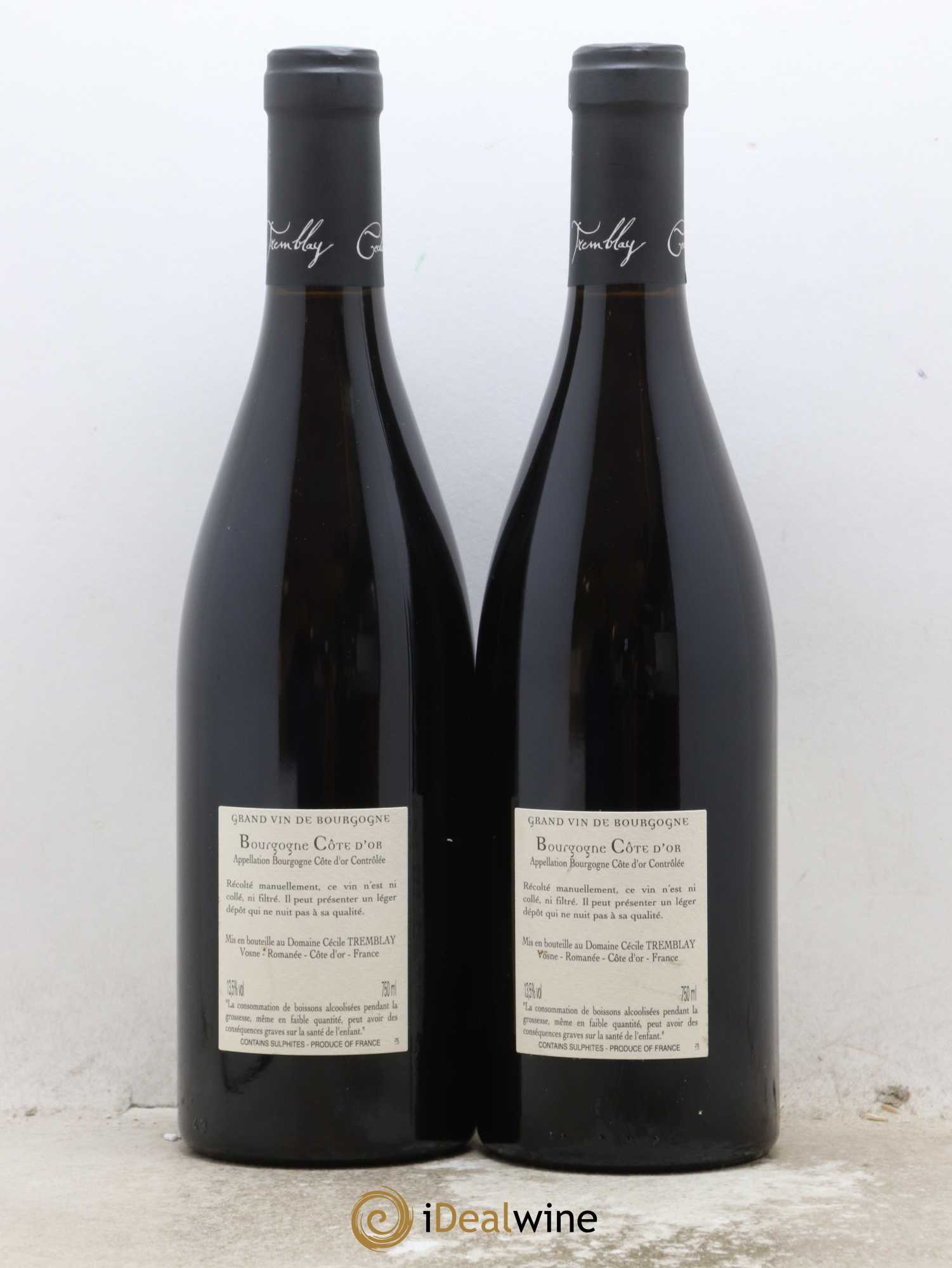 Bourgogne Côte-d'Or Cécile Tremblay 2018 - Lot de 2 bouteilles - 1