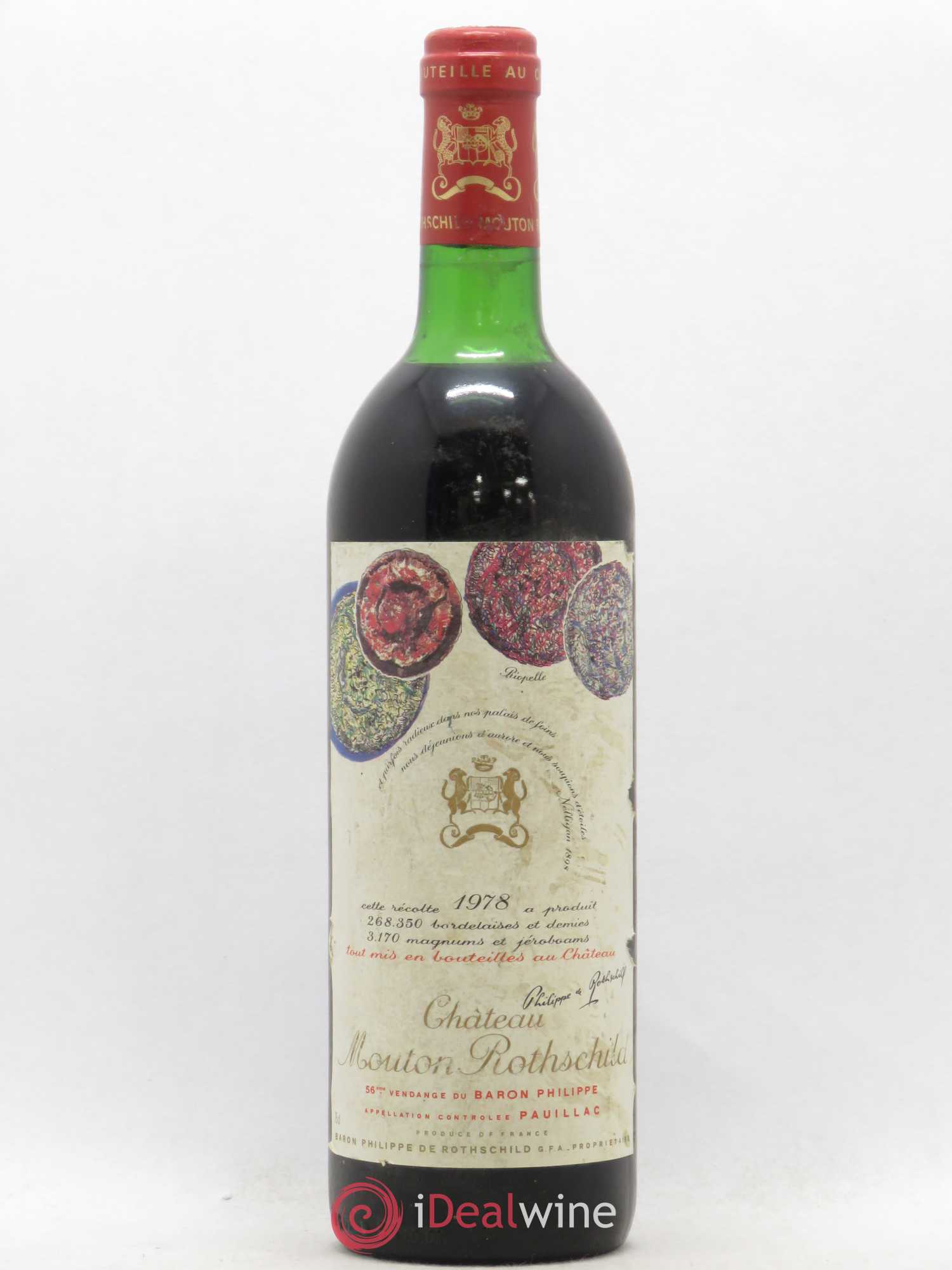 Château Mouton Rothschild 1er Grand Cru Classé 1978 - Lot de 1 bouteille - 0