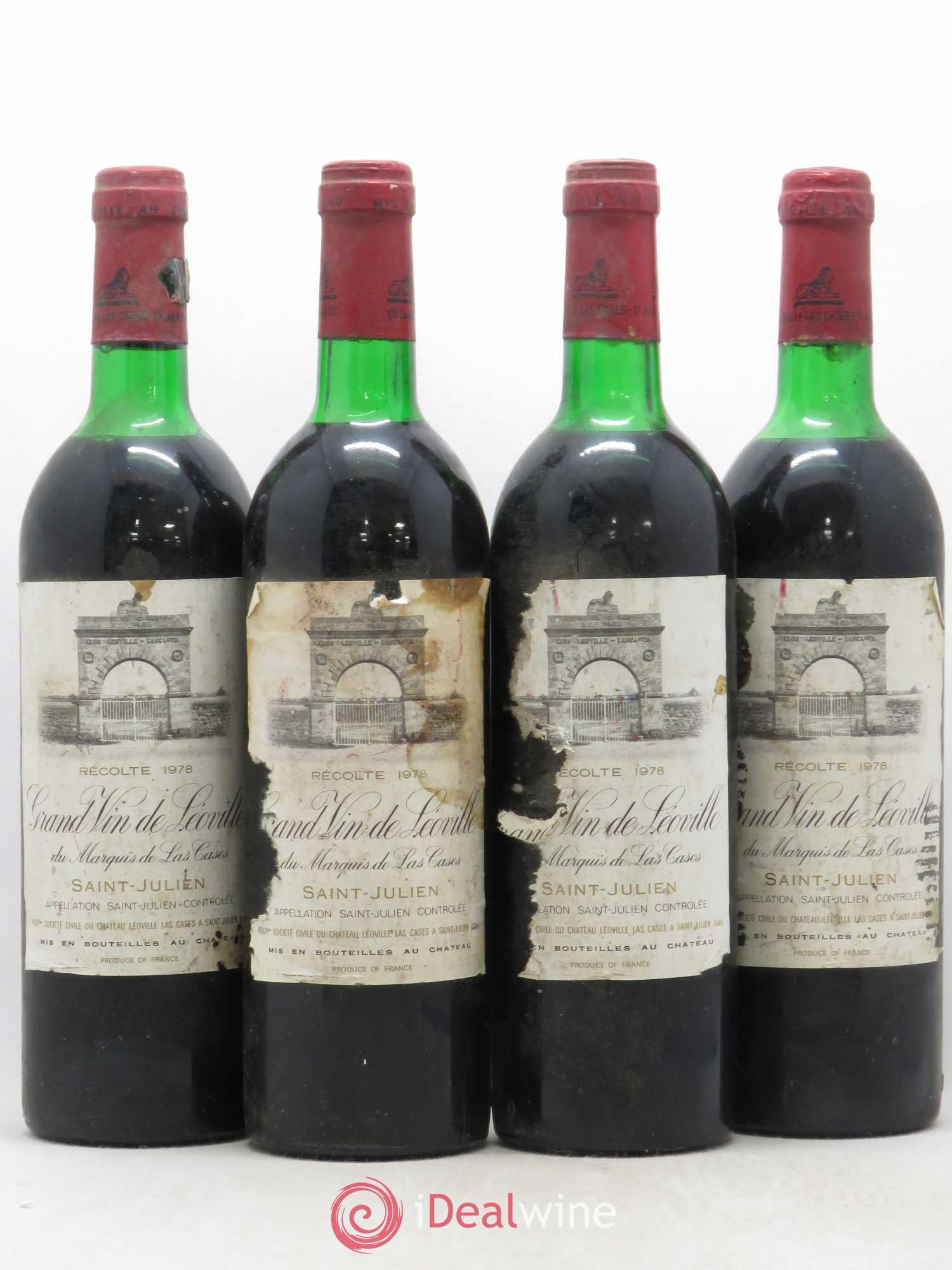 Château Léoville Las Cases 2ème Grand Cru Classé 1978 - Lot de 4 bouteilles - 0