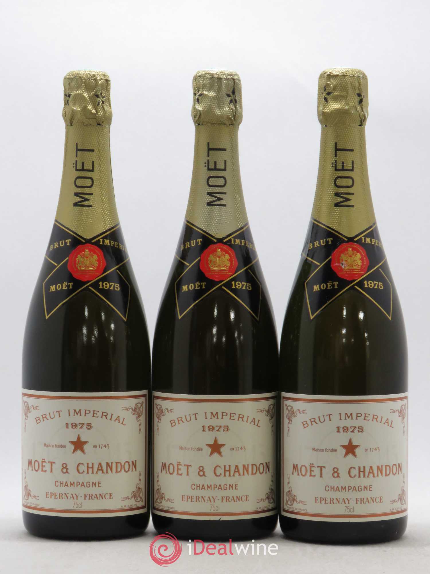 Impérial Brut Moët et Chandon 1975 - Lot de 3 bouteilles - 0