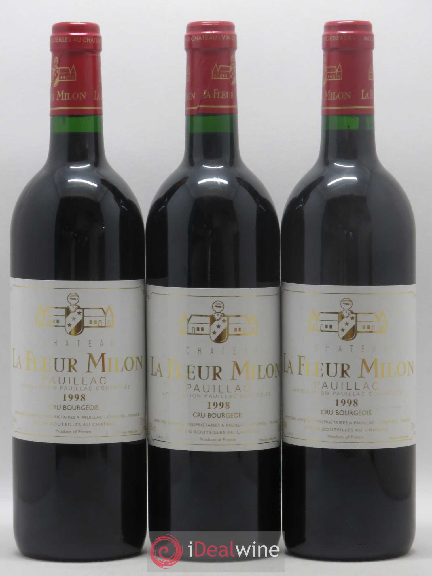 Château la Fleur Milon Cru Bourgeois 1998 - Lot de 3 bouteilles - 0
