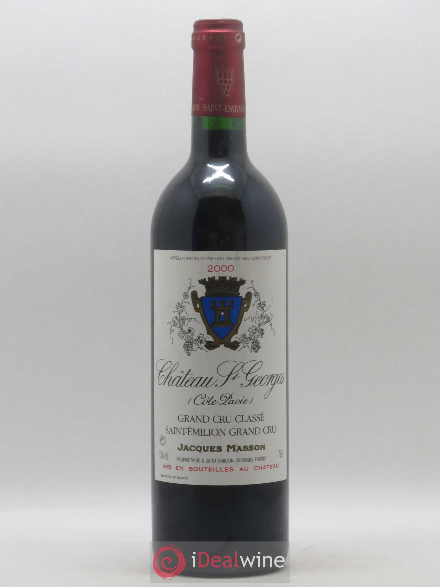 Château Saint-Georges Côte Pavie Grand Cru Classé 2000 - Lot de 1 bouteille - 0