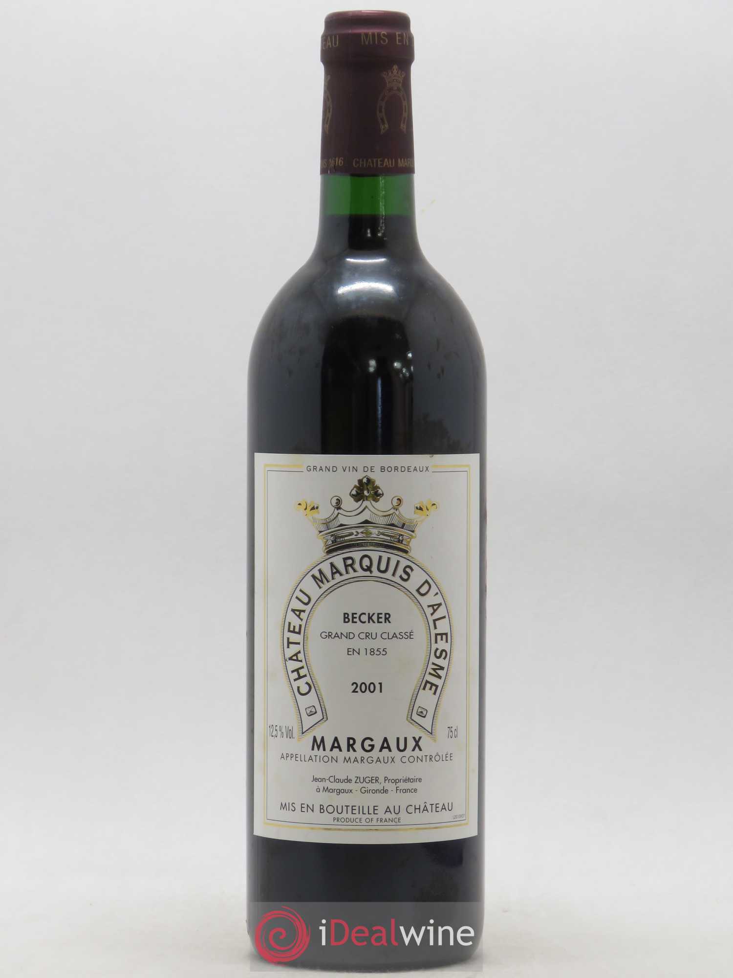 Château Marquis d'Alesme 2001 - Lot de 1 bouteille - 0