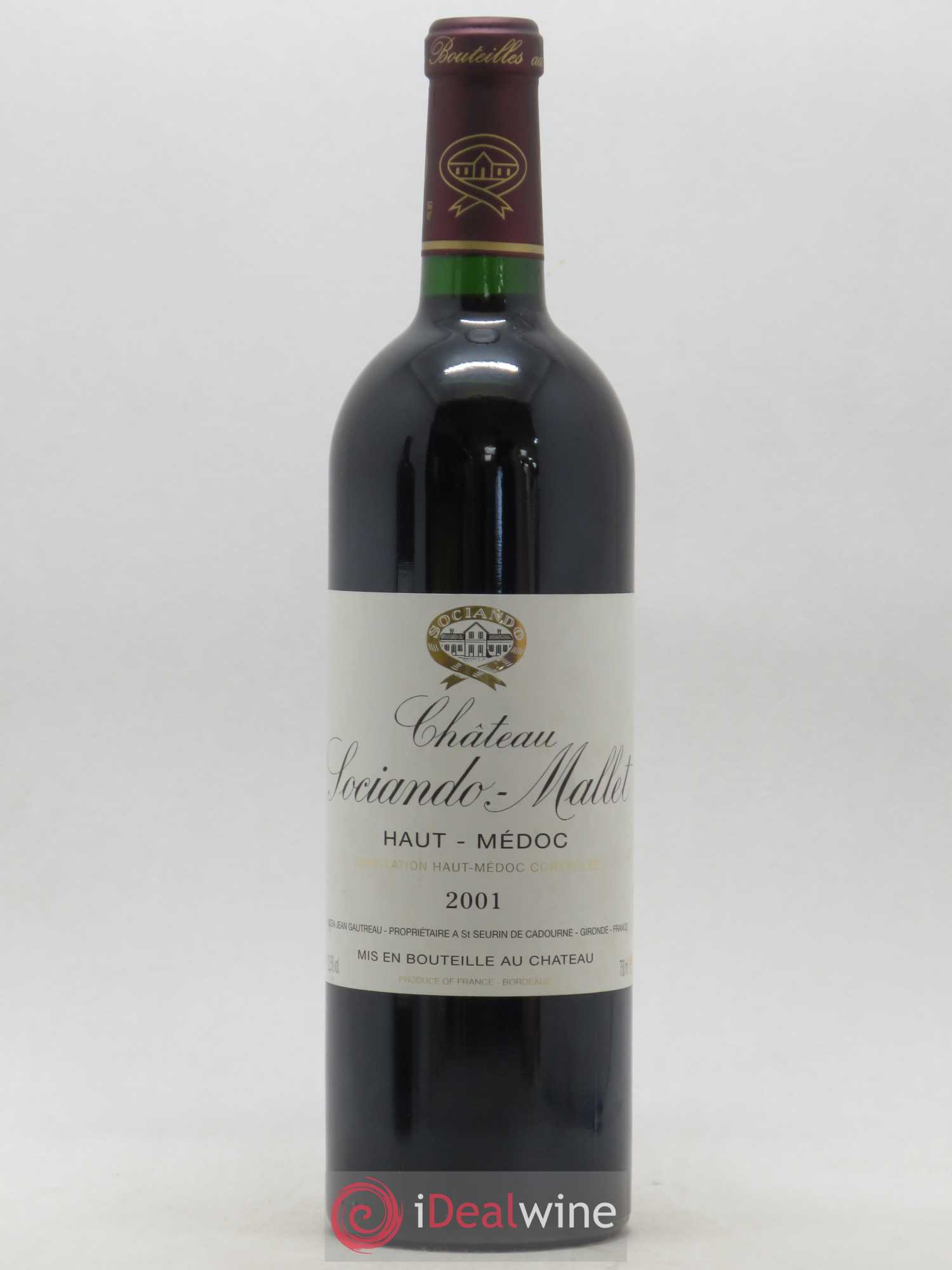 Château Sociando Mallet 2001 - Lot de 1 bouteille - 0