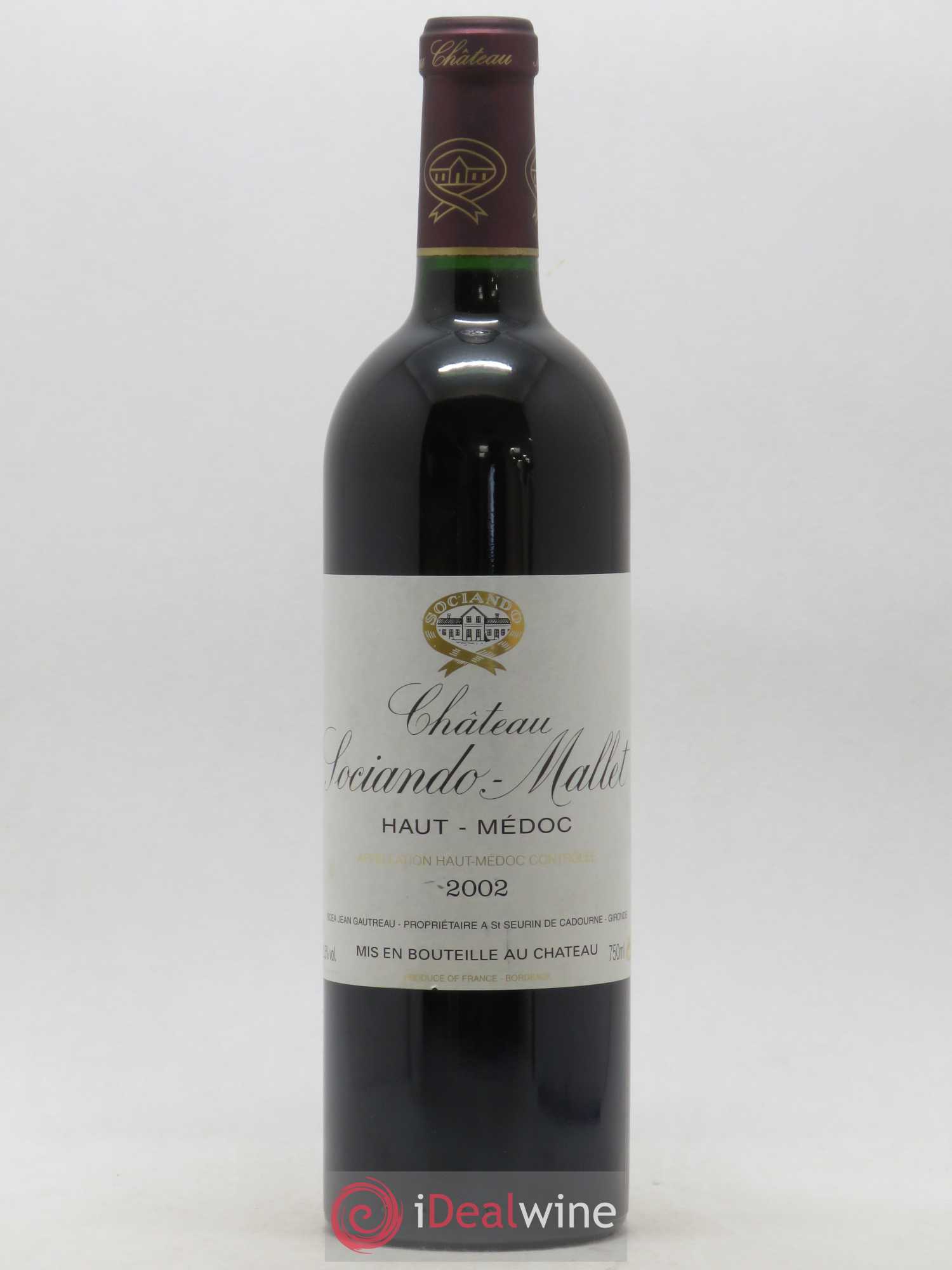 Château Sociando Mallet 2002 - Lot de 1 bouteille - 0