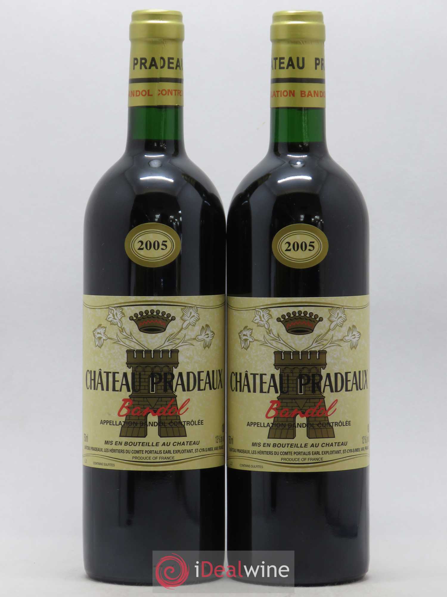 Bandol Château Pradeaux Famille Portalis 2005 - Lot de 2 bouteilles - 0