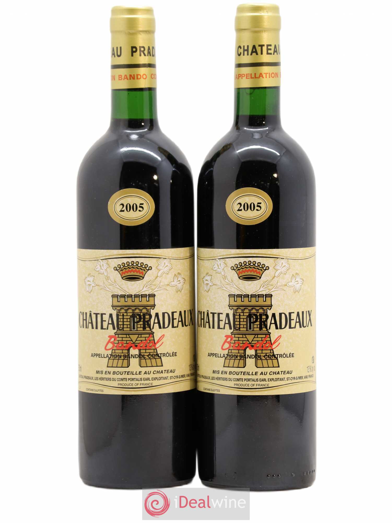 Bandol Château Pradeaux Famille Portalis 2005 - Lot de 2 bouteilles - 0