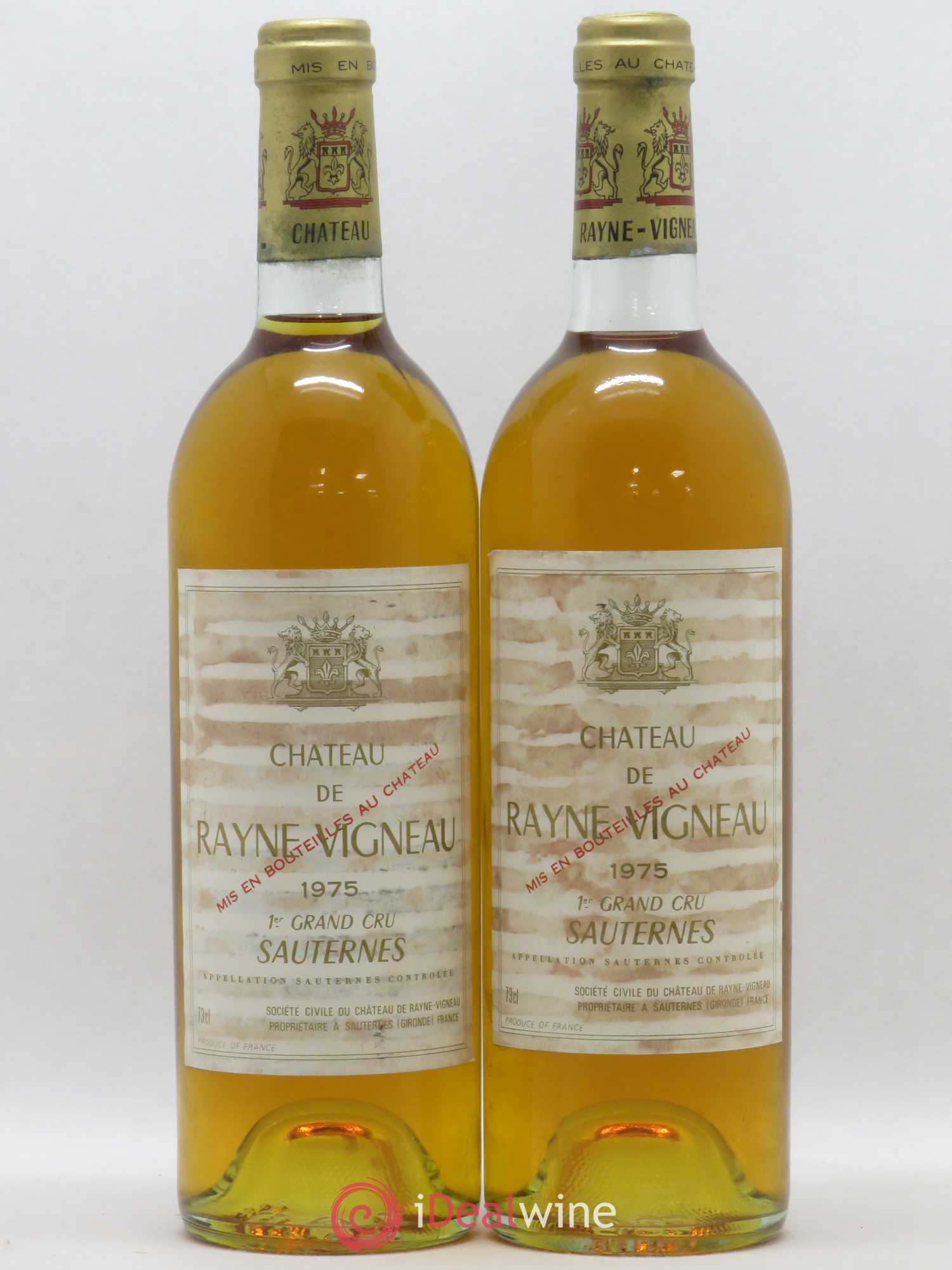 Château de Rayne Vigneau 1er Grand Cru Classé 1975 - Lotto di 2 bottiglie - 0