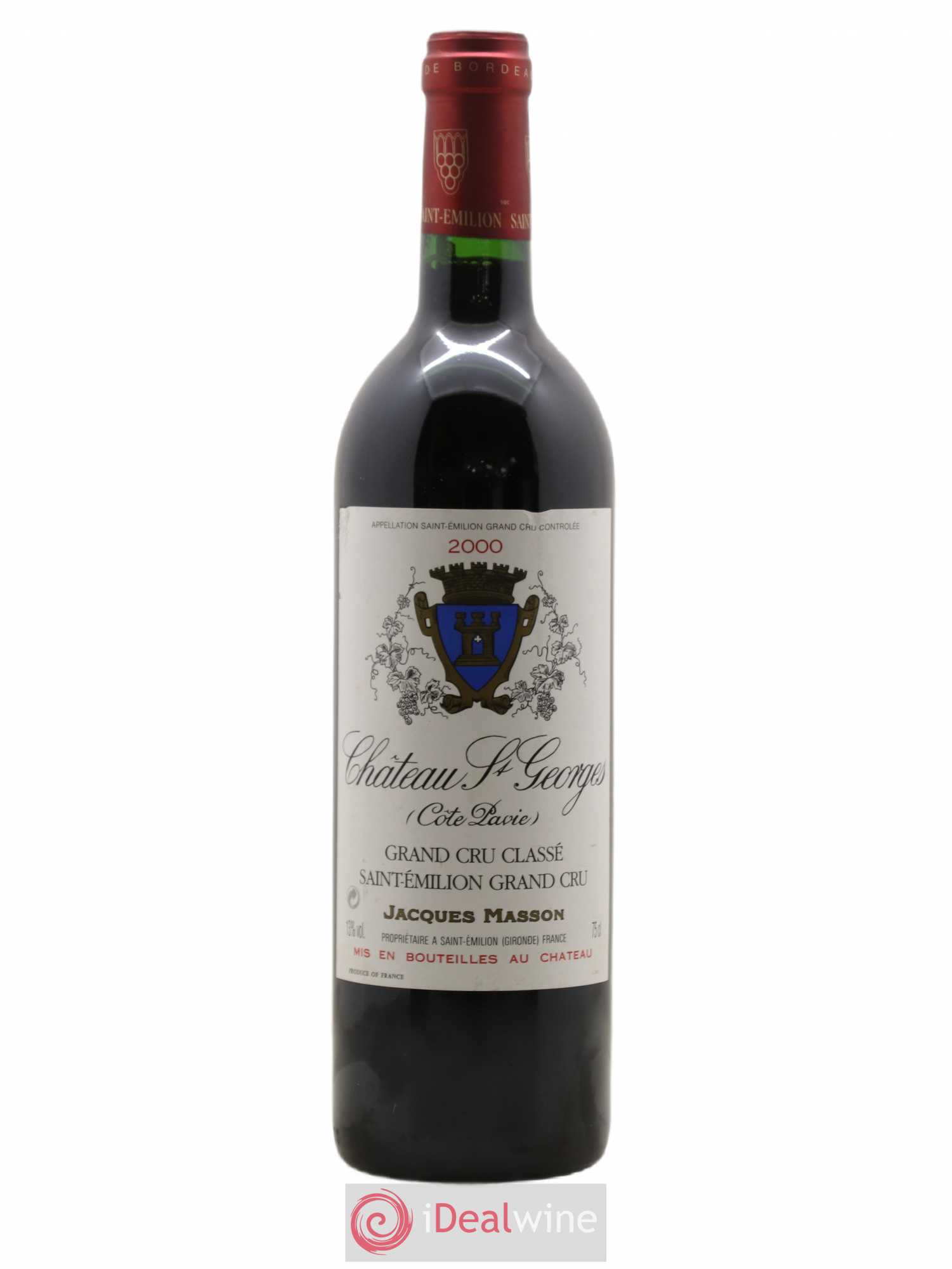 Château Saint-Georges Côte Pavie Grand Cru Classé 2000 - Lot de 1 bouteille - 0