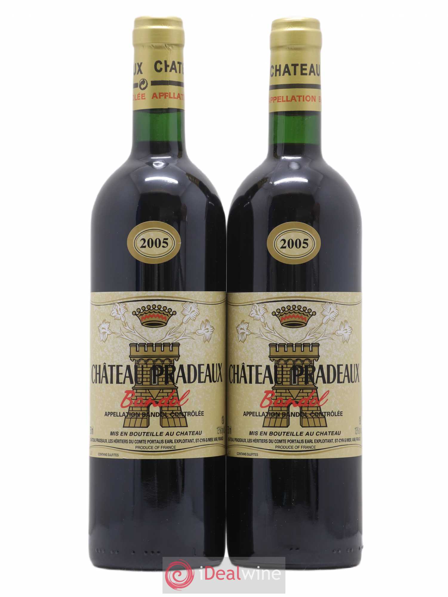 Bandol Château Pradeaux Famille Portalis 2005 - Lot de 2 bouteilles - 0