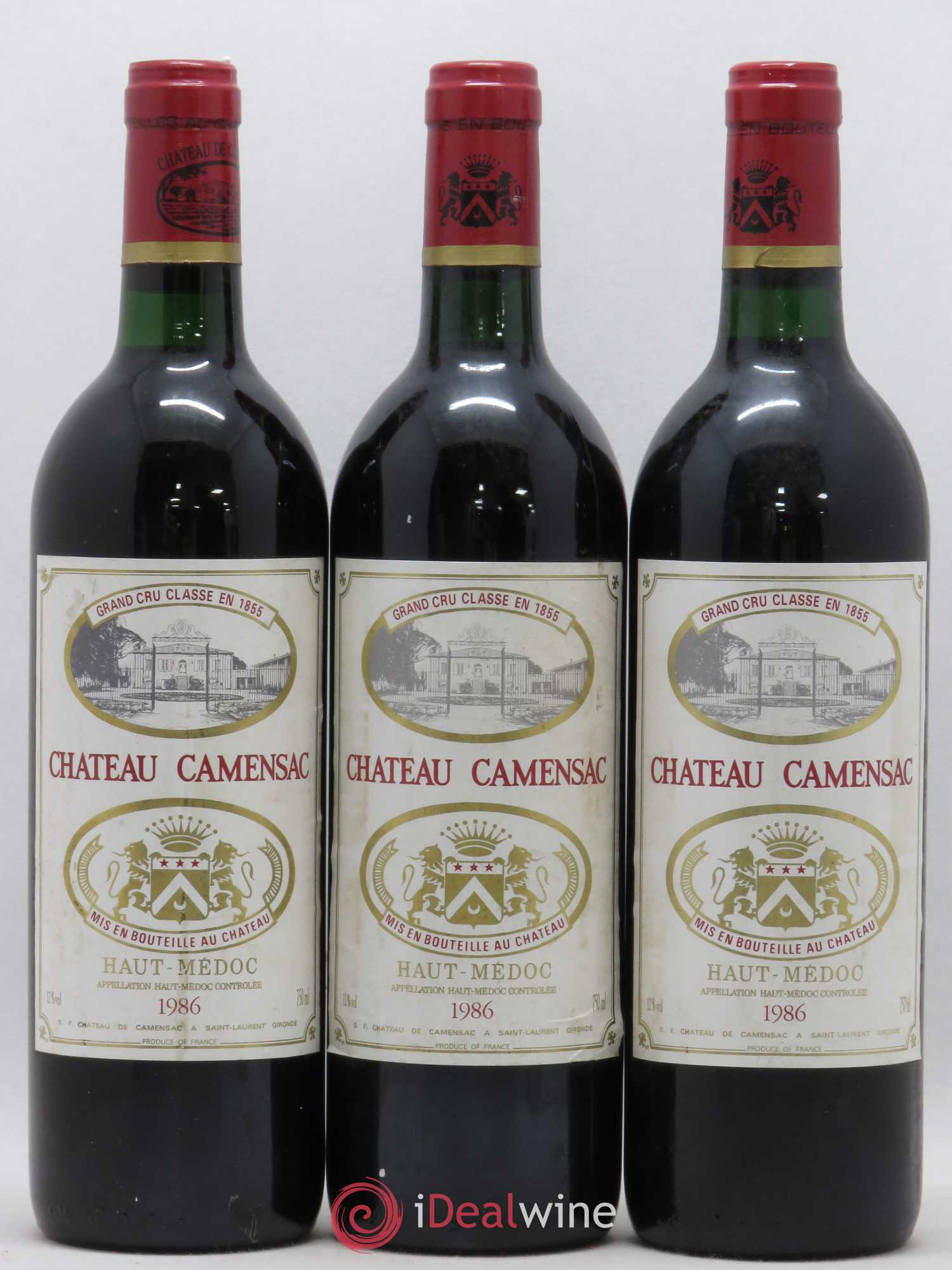 Château Camensac 5ème Grand Cru Classé 1986 - Lot de 3 bouteilles - 0