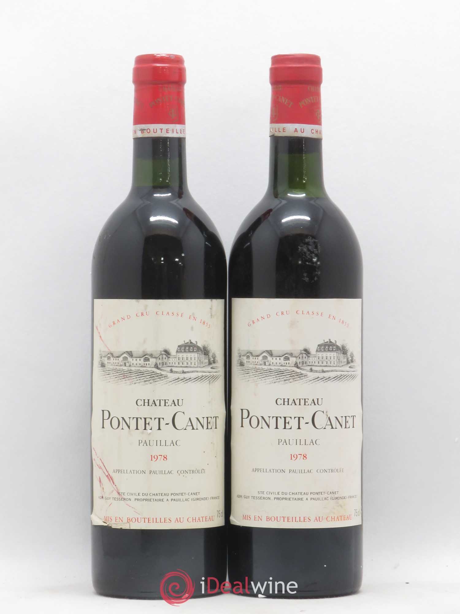 Château Pontet Canet 5ème Grand Cru Classé 1978 - Lot de 2 bouteilles - 0