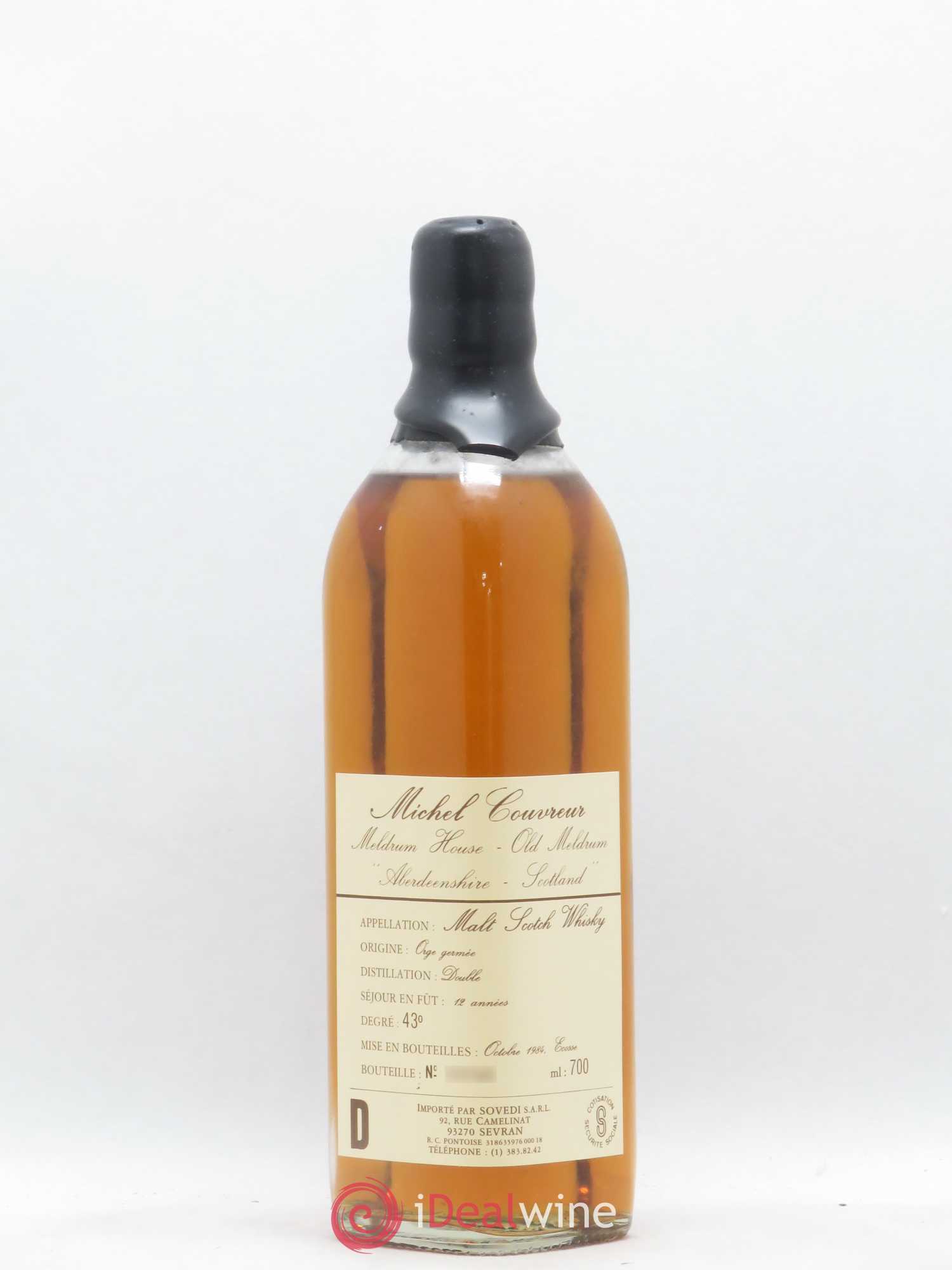 Whisky Malt Scotch Meldrum House Old Meldrum Aberdeenshire Michel Couvreur - Posten von 1 Flasche - 0