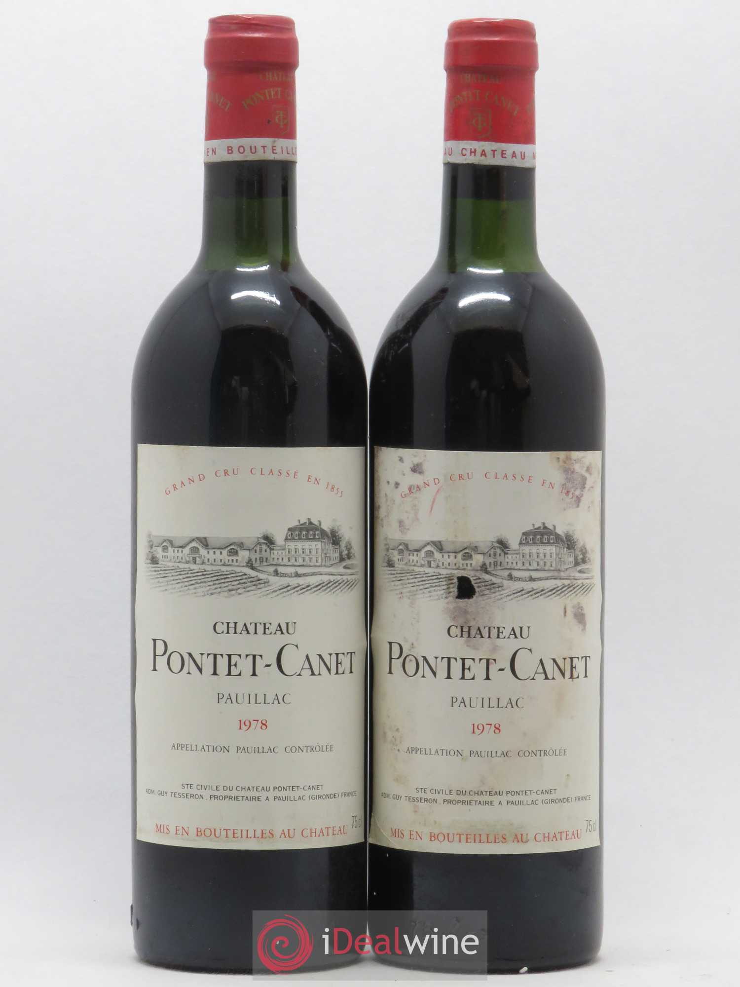 Château Pontet Canet 5ème Grand Cru Classé 1978 - Lot de 2 bouteilles - 0