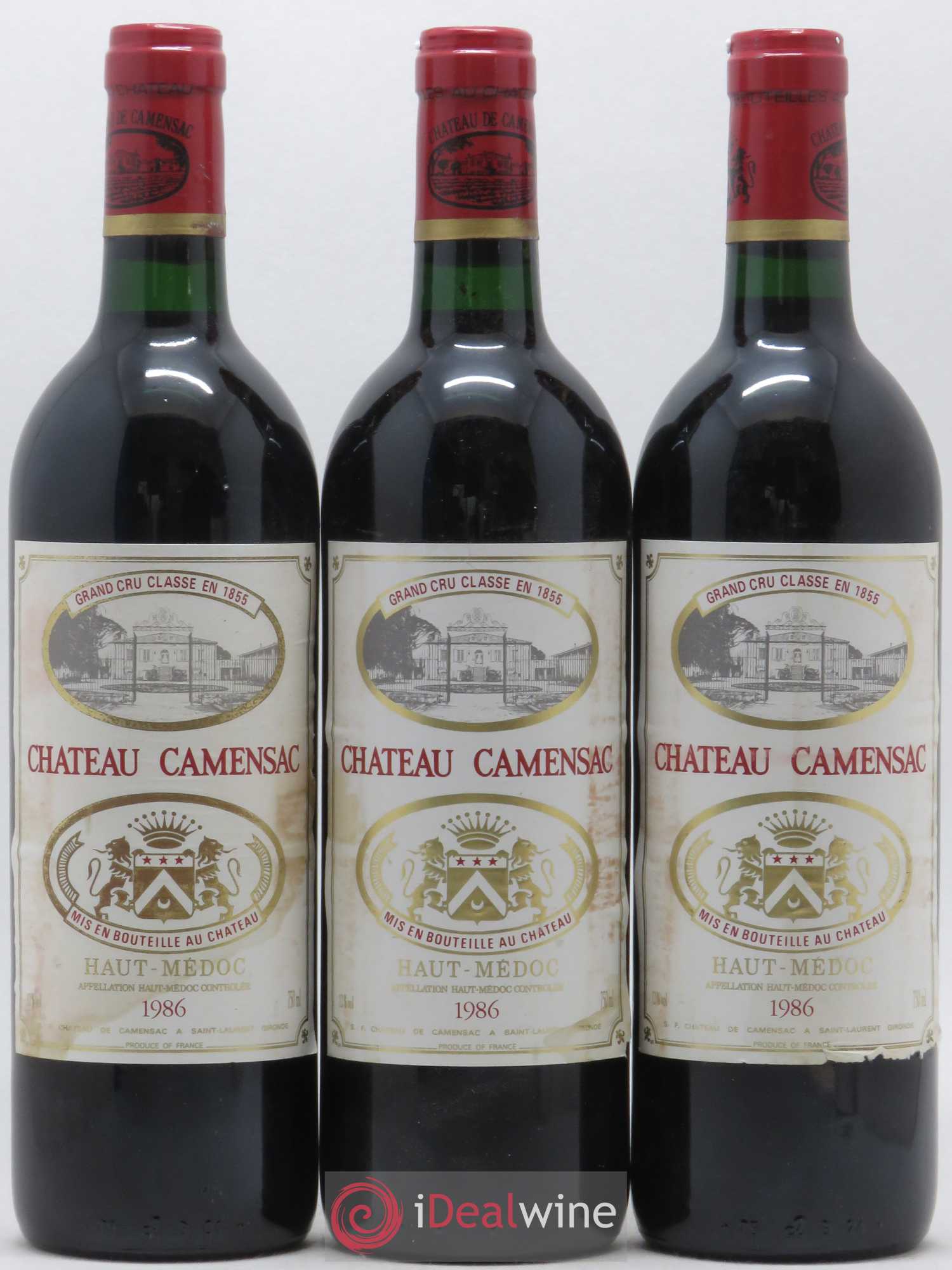 Château Camensac 5ème Grand Cru Classé 1986 - Lot de 3 bouteilles - 0