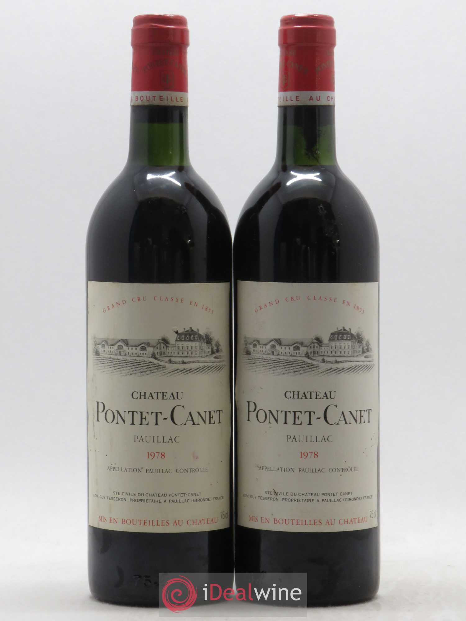 Château Pontet Canet 5ème Grand Cru Classé 1978 - Lot de 2 bouteilles - 0