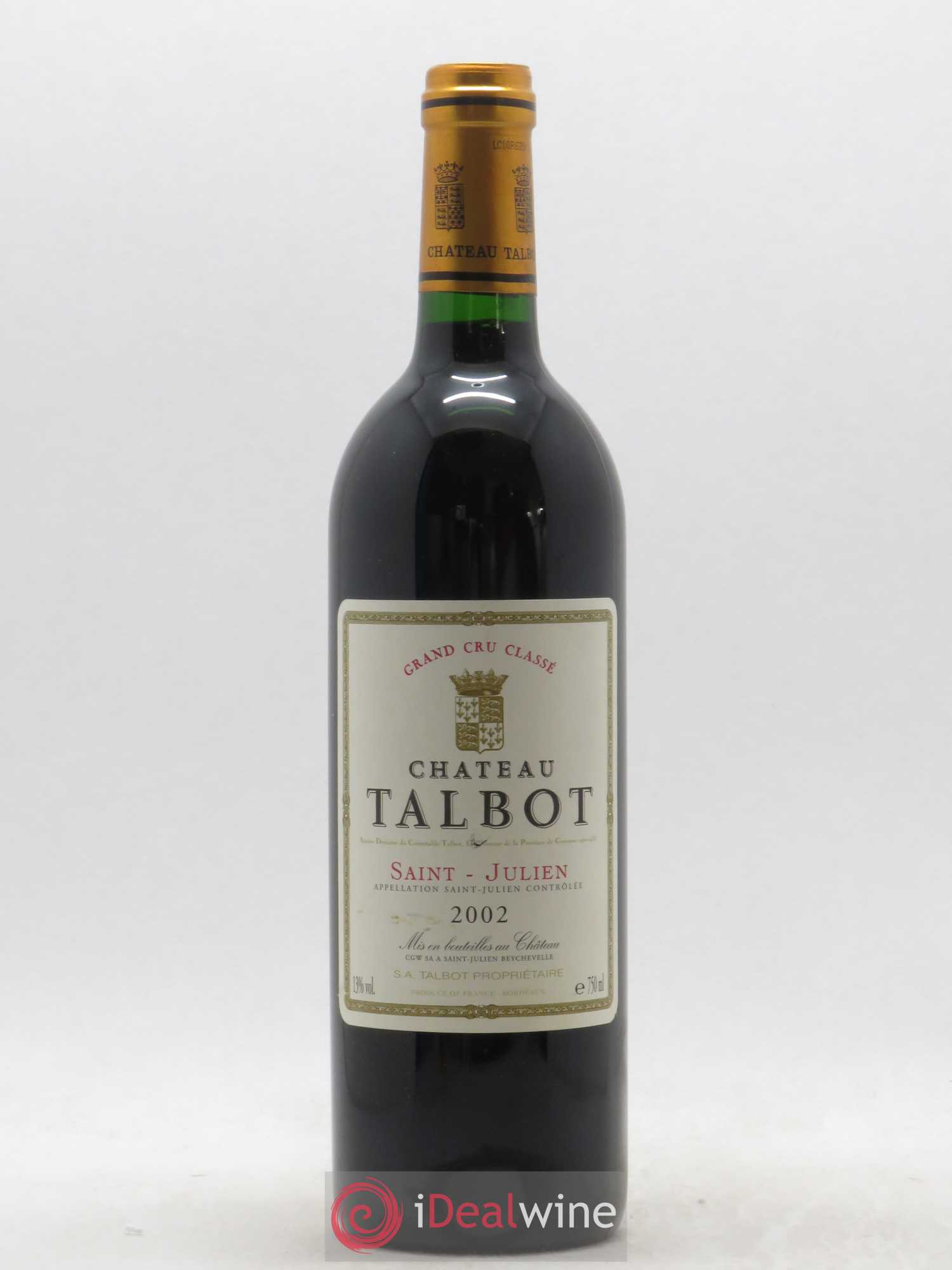 Château Talbot 4ème Grand Cru Classé 2002 - Lot de 1 bouteille - 0