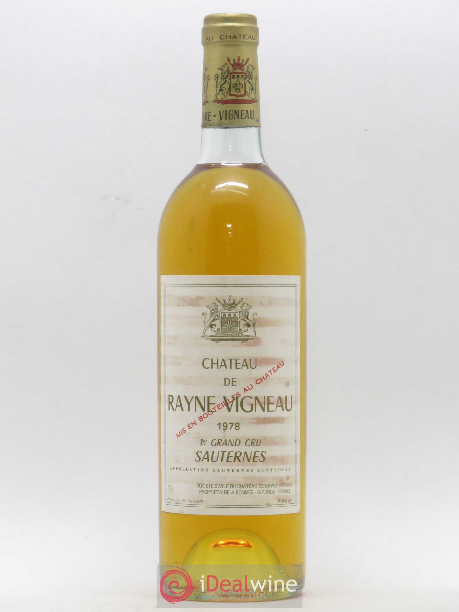 Château de Rayne Vigneau 1er Grand Cru Classé 1978 - Lotto di 1 bottiglia - 0