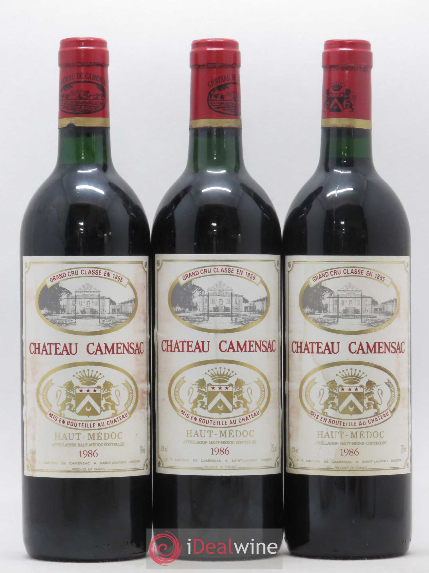 Château Camensac 5ème Grand Cru Classé 1986 - Lot de 3 bouteilles - 0