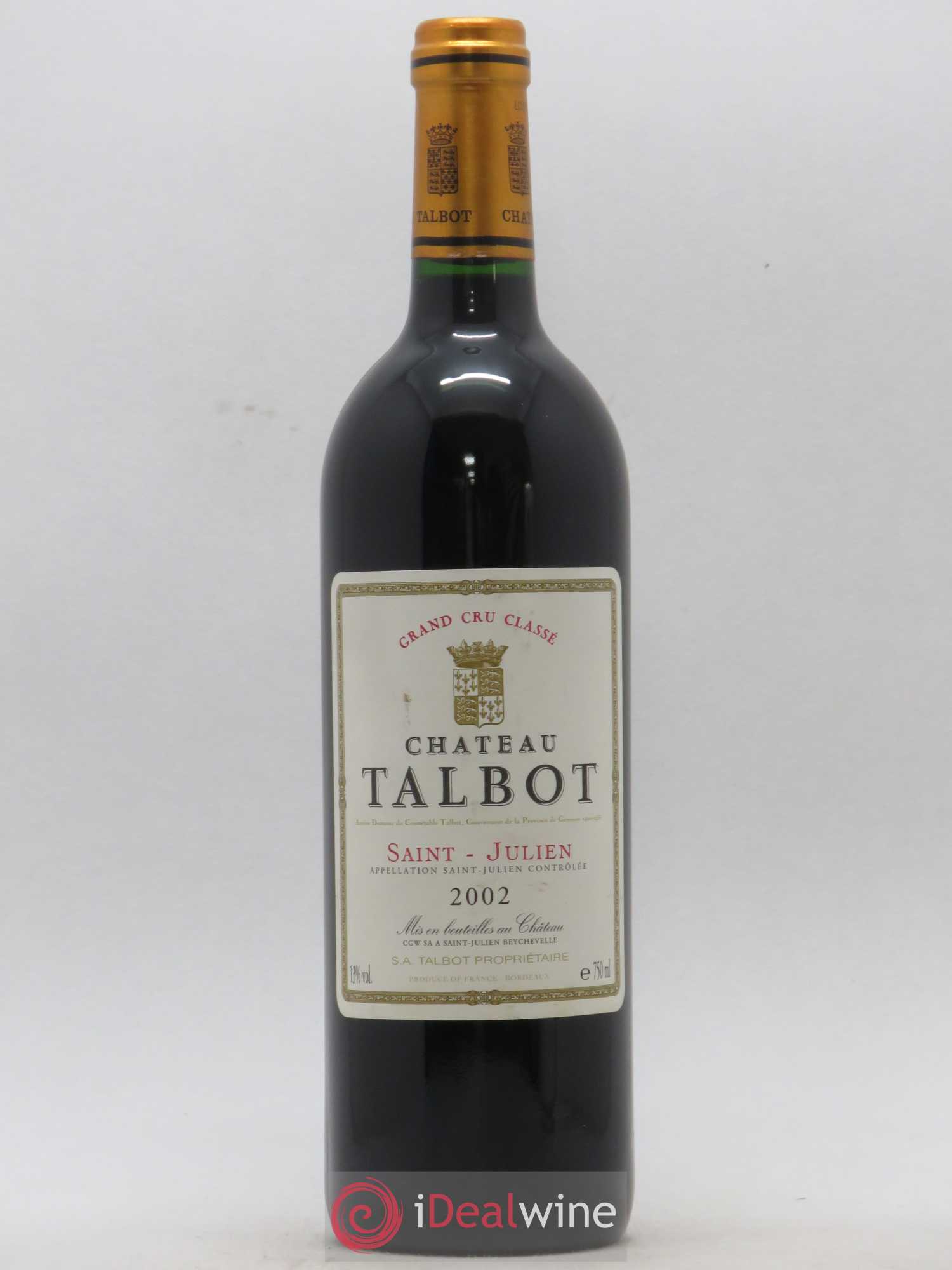 Château Talbot 4ème Grand Cru Classé 2002 - Lot de 1 bouteille - 0
