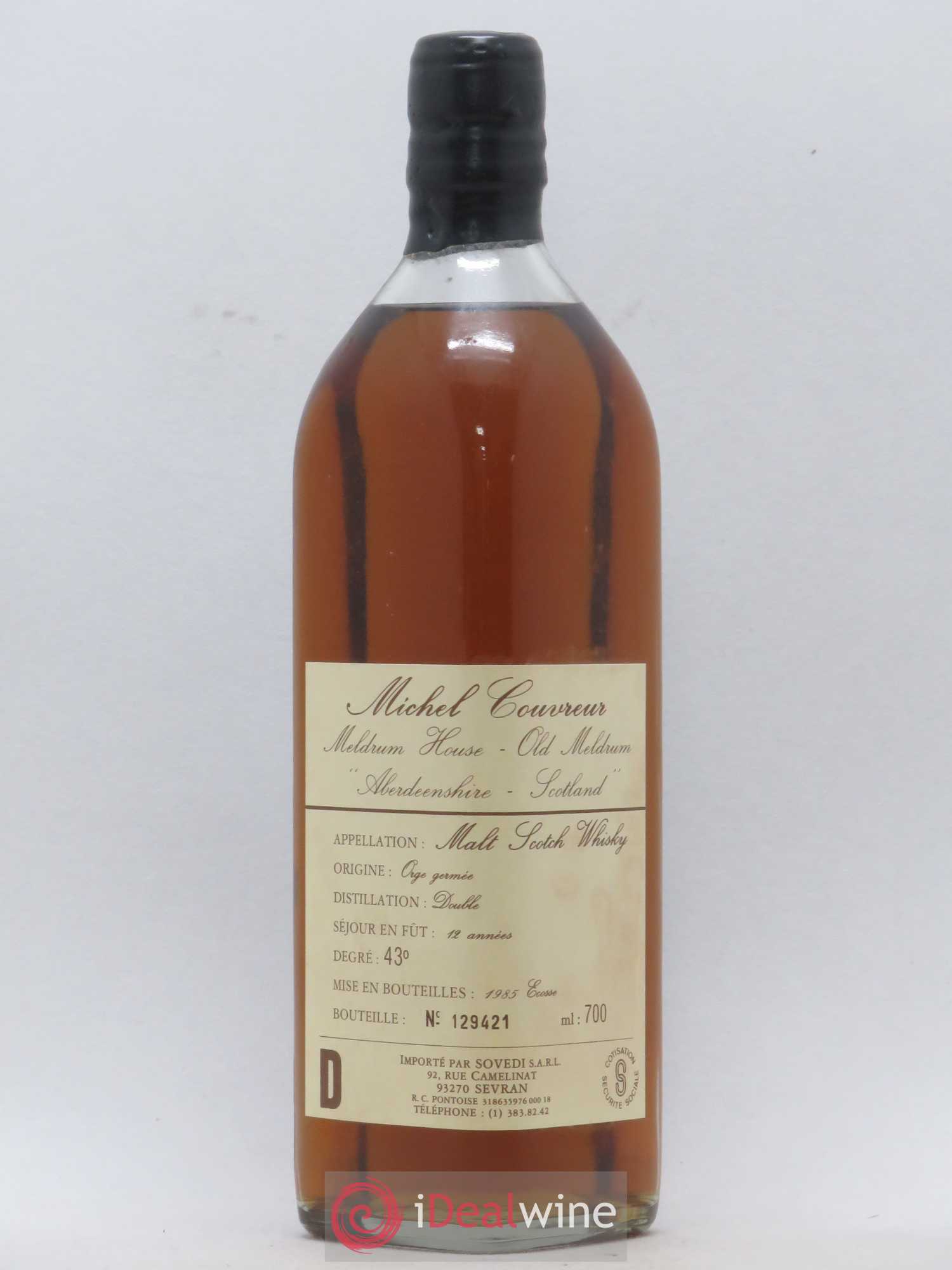 Whisky Scotch Whisky Meldrum House Old Meldrum Aberdeenshire 12YO Bottled 1985 Michel Couvreur - Posten von 1 Flasche - 0