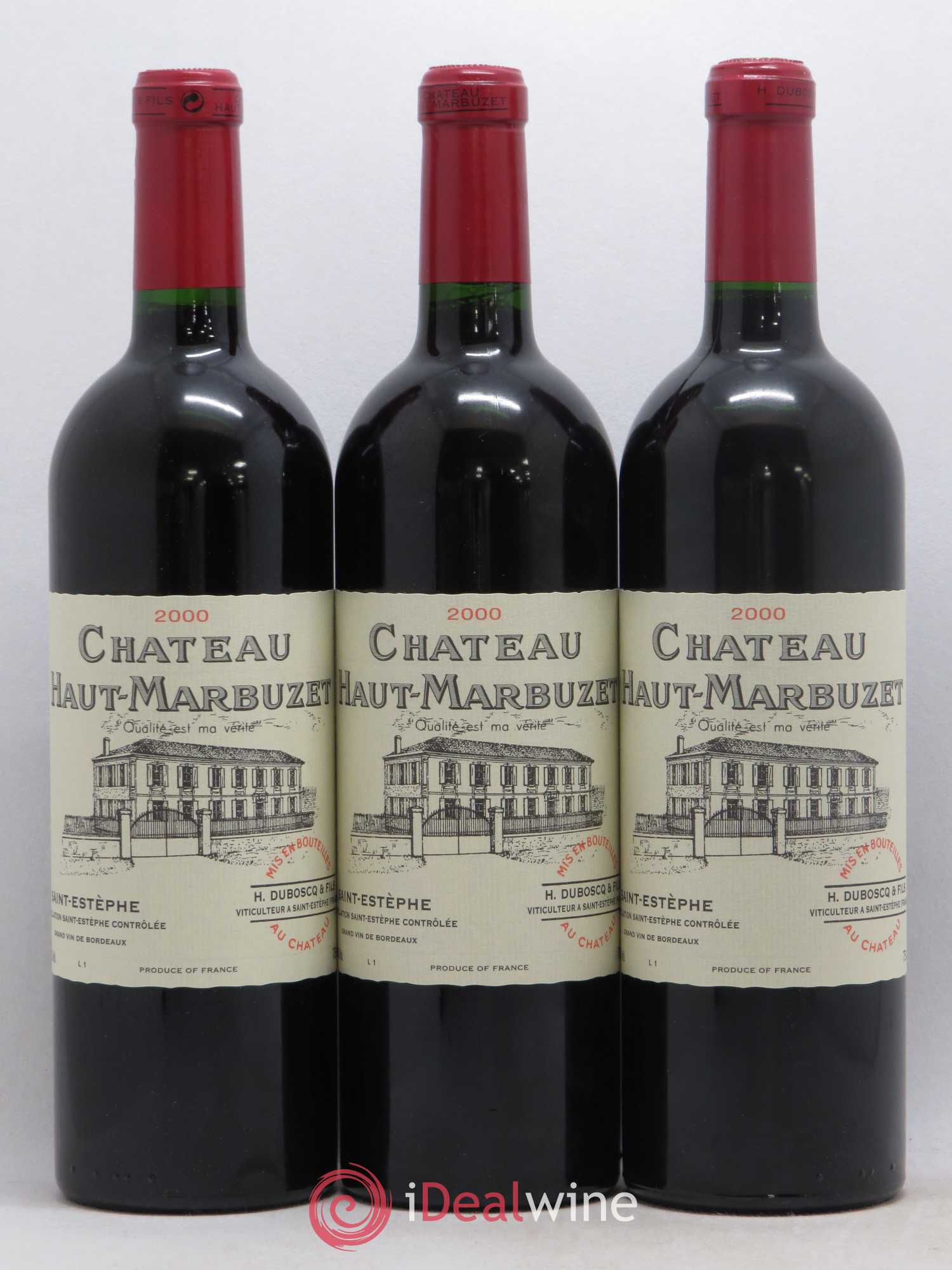 Château Haut Marbuzet 2000 - Lot de 3 bouteilles - 0